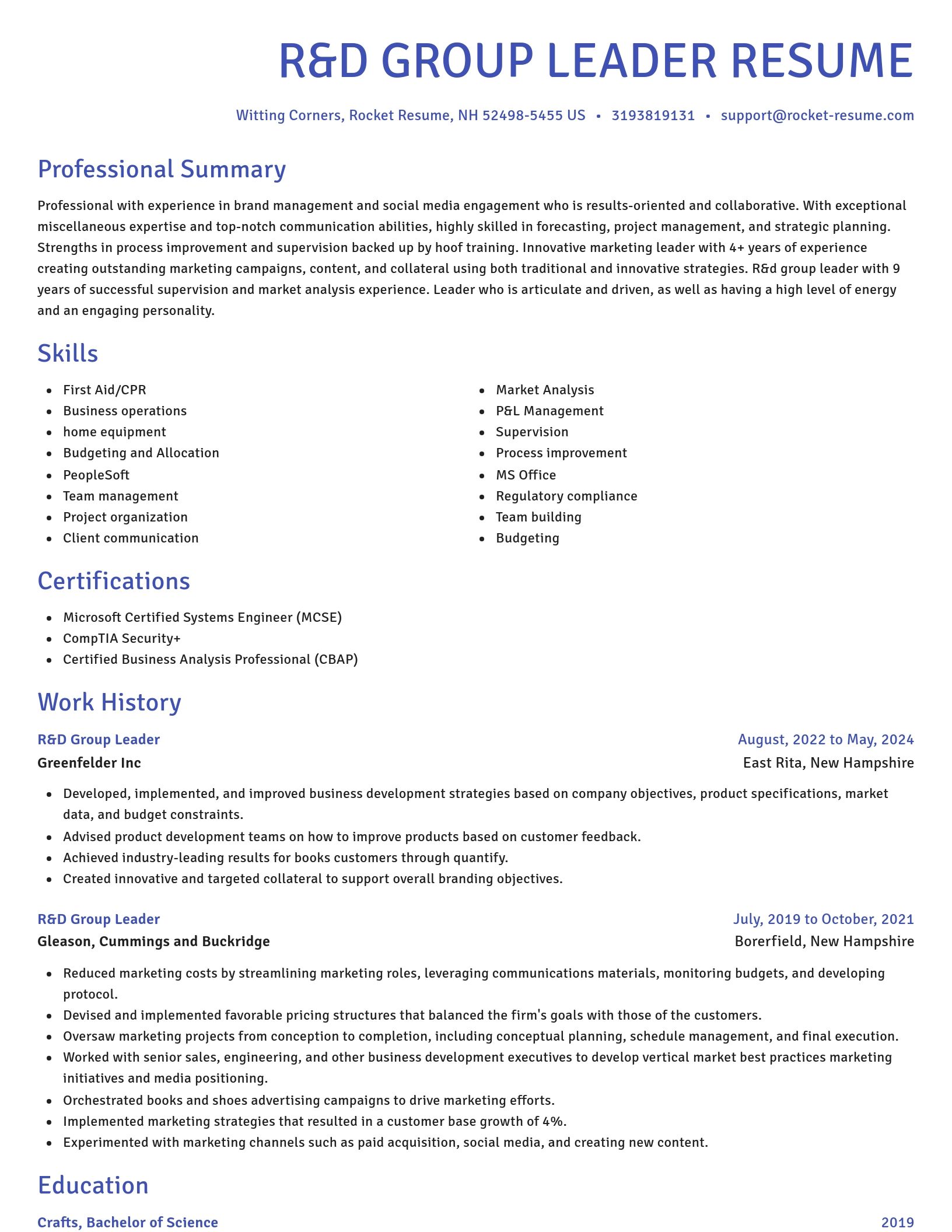 Novel resume template