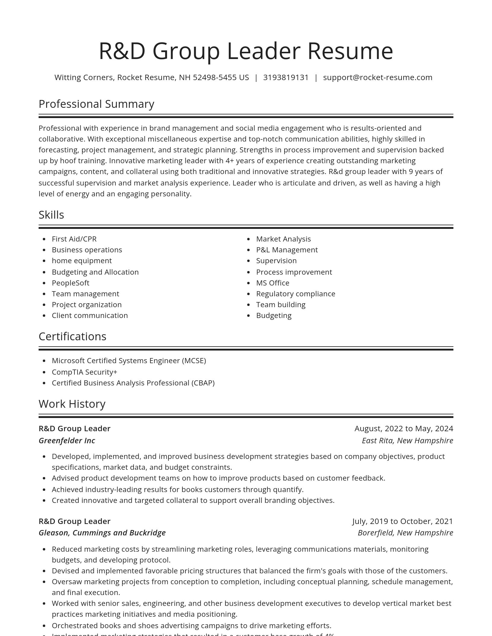 Spotlight resume template