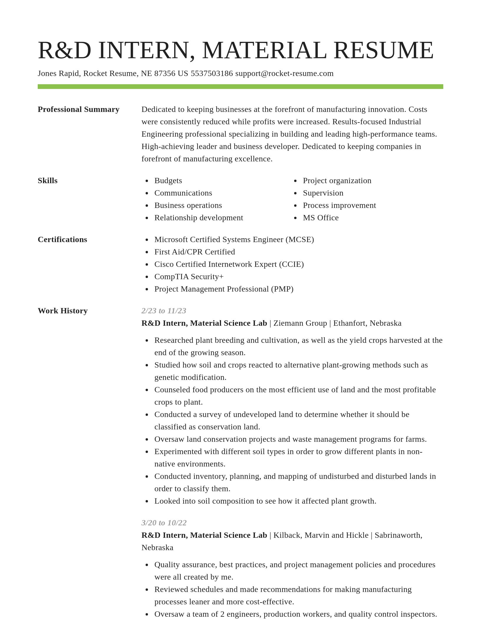 Smart resume template