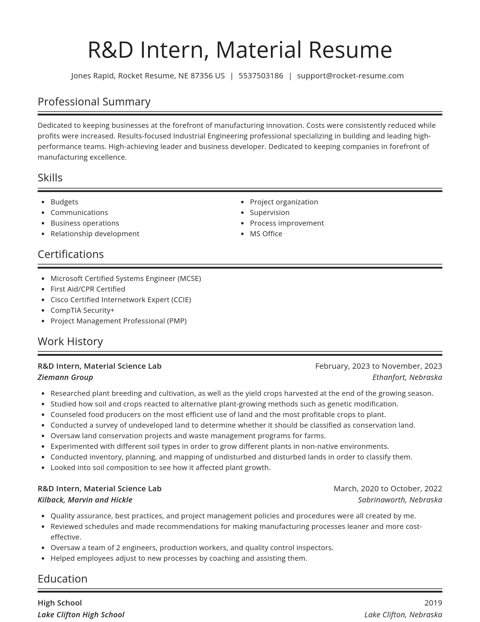 Spotlight resume template