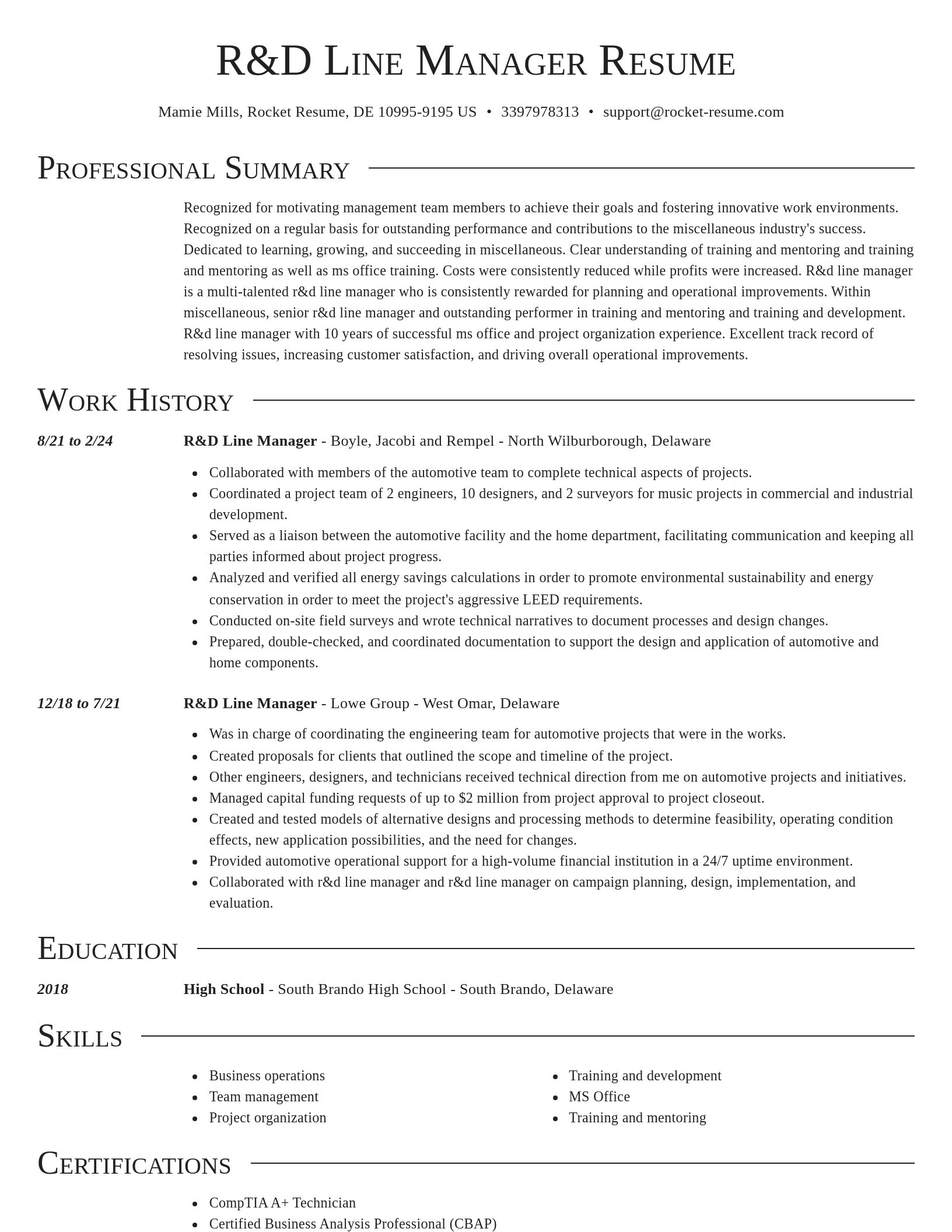 Director resume template