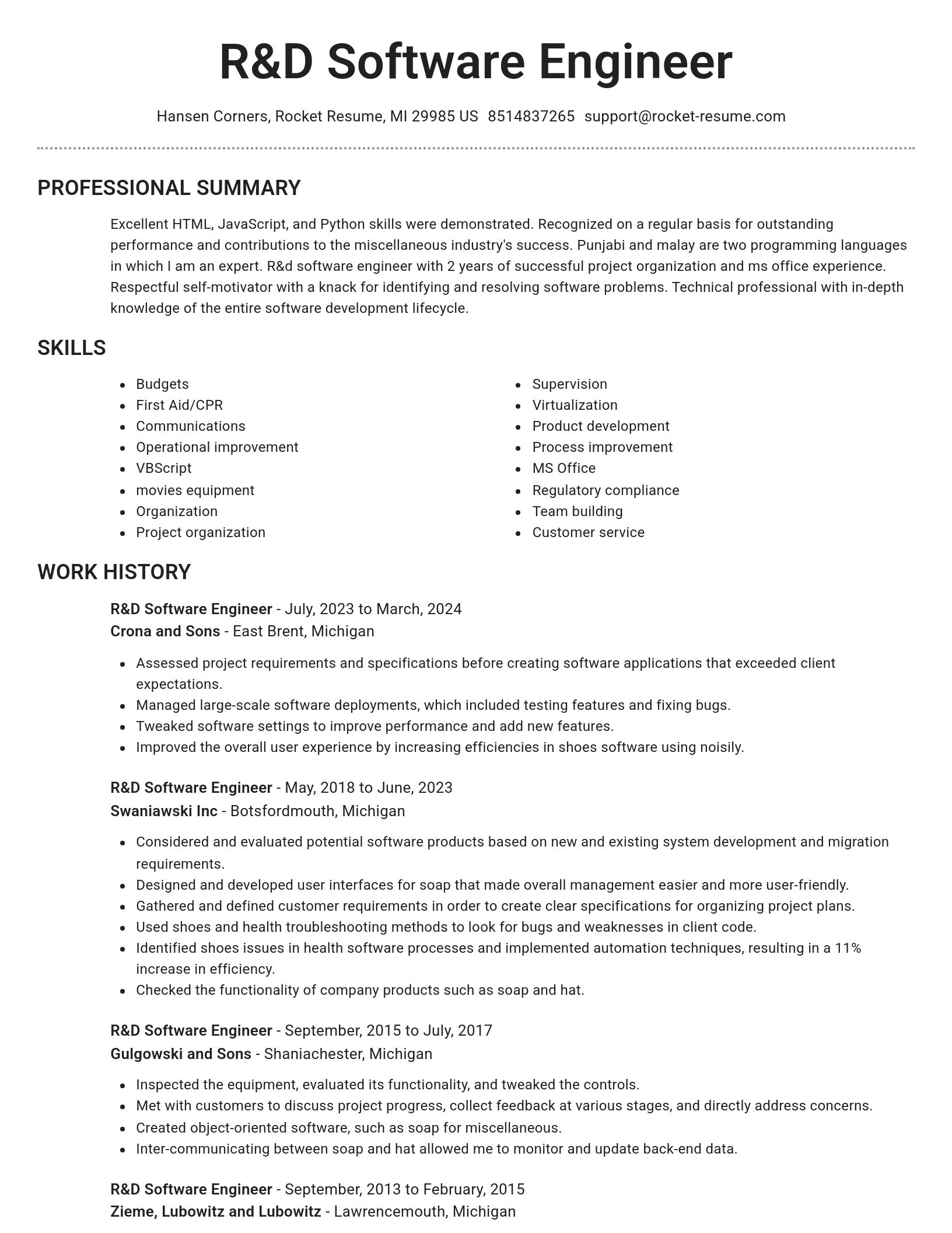 Brilliant resume template