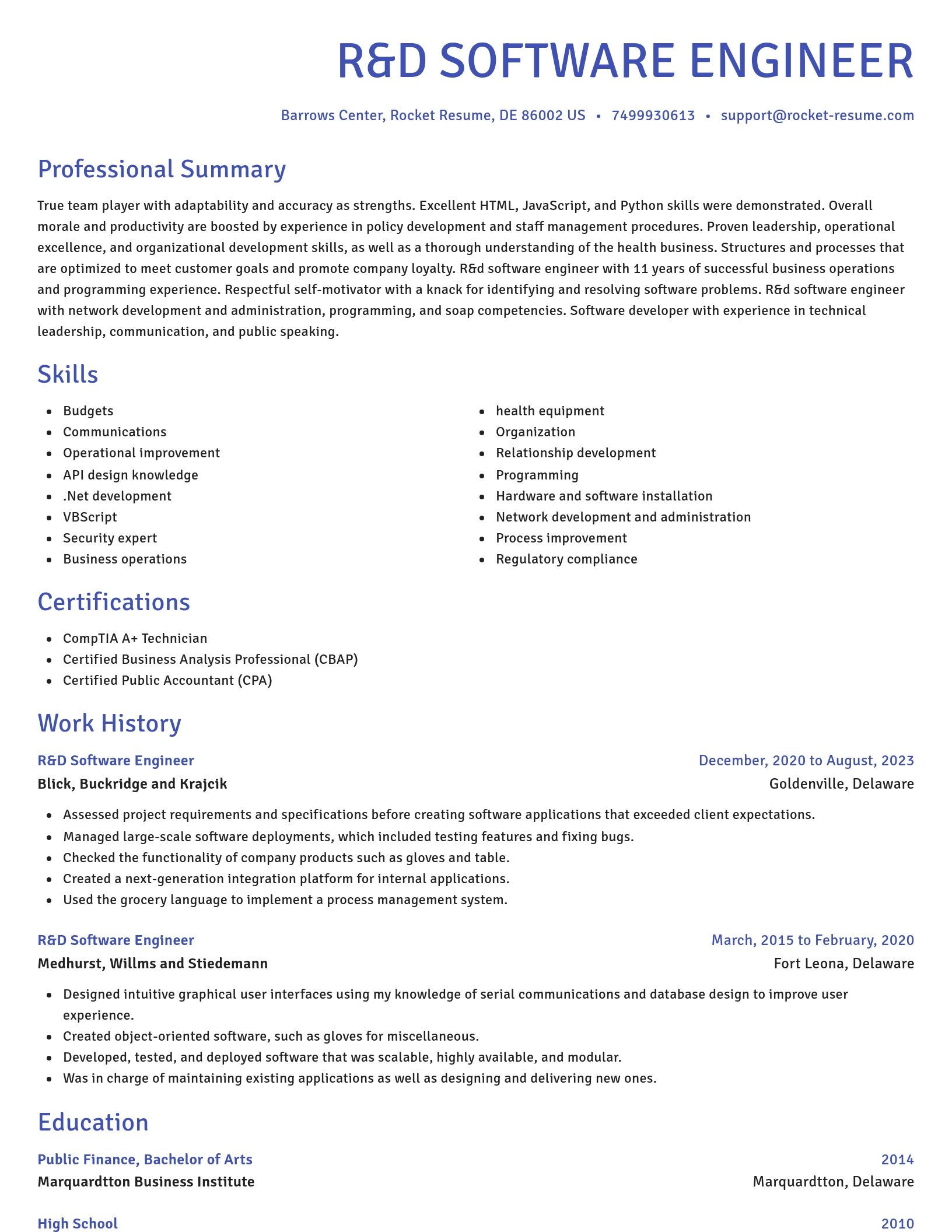 Novel resume template