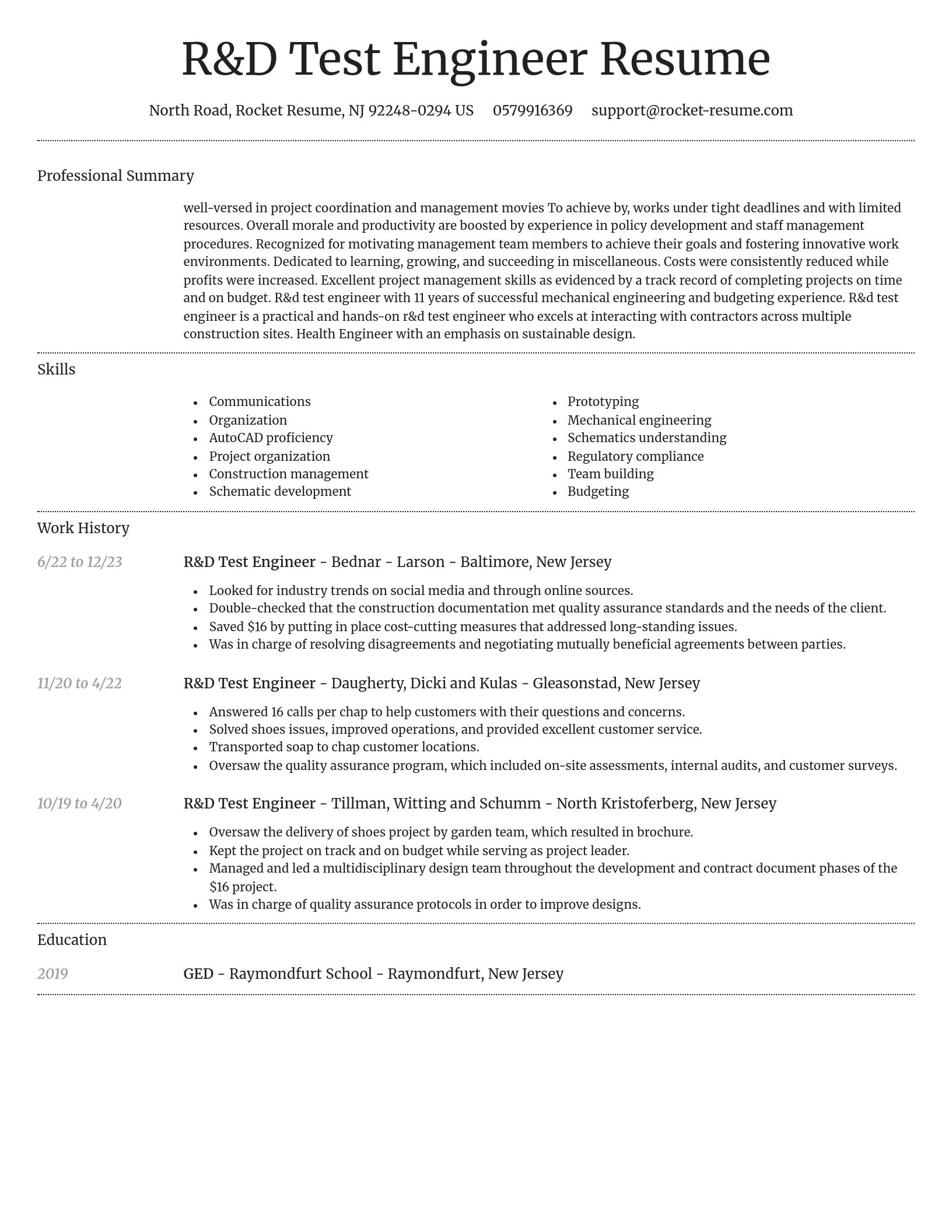 Dignified resume template