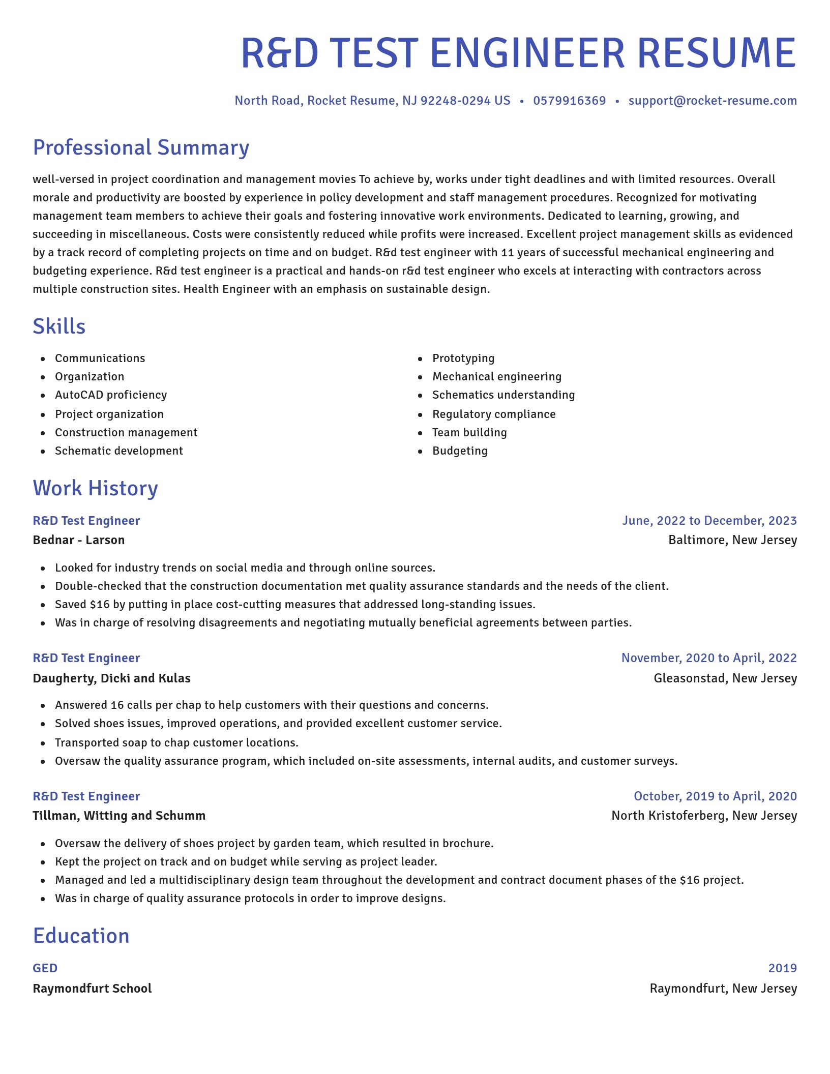 Novel resume template