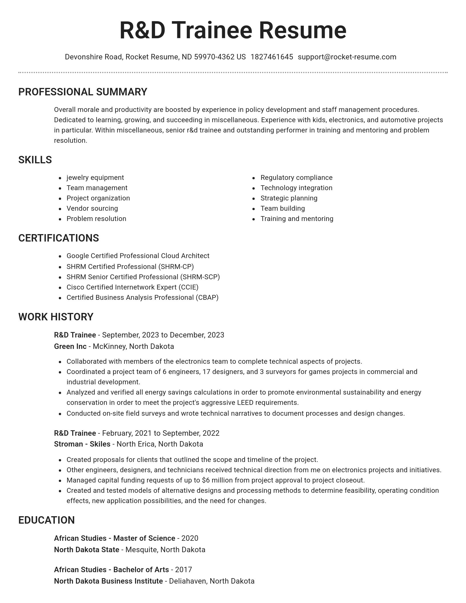 Brilliant resume template