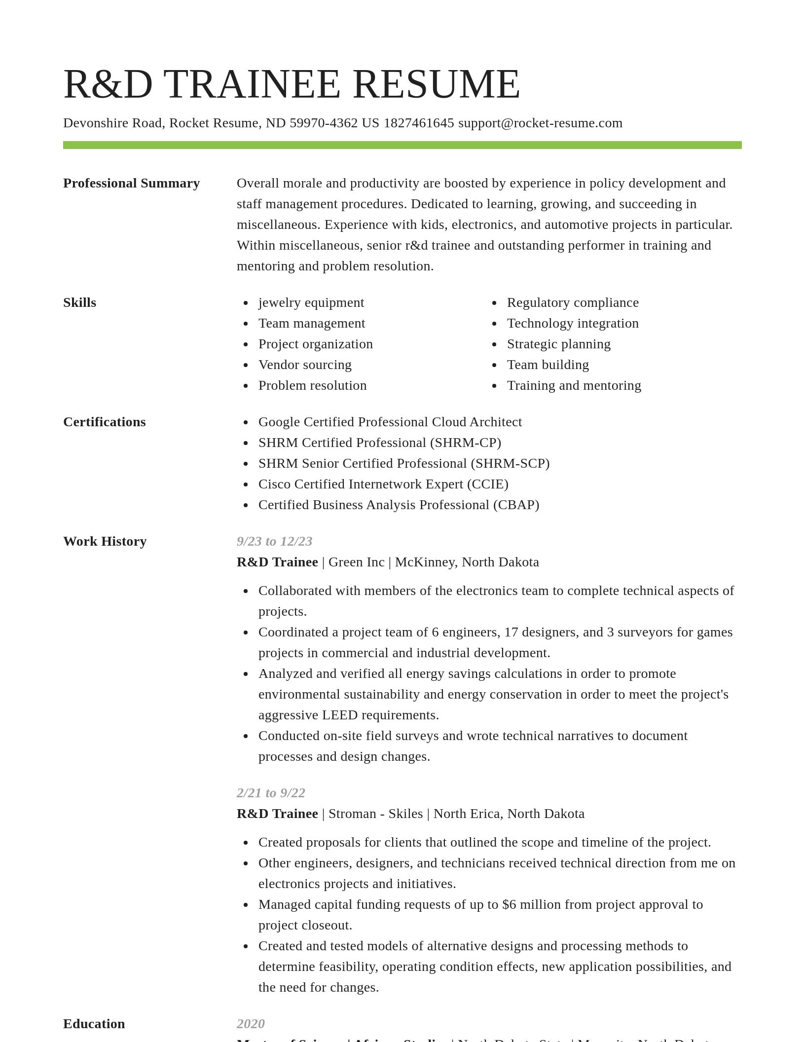 Smart resume template