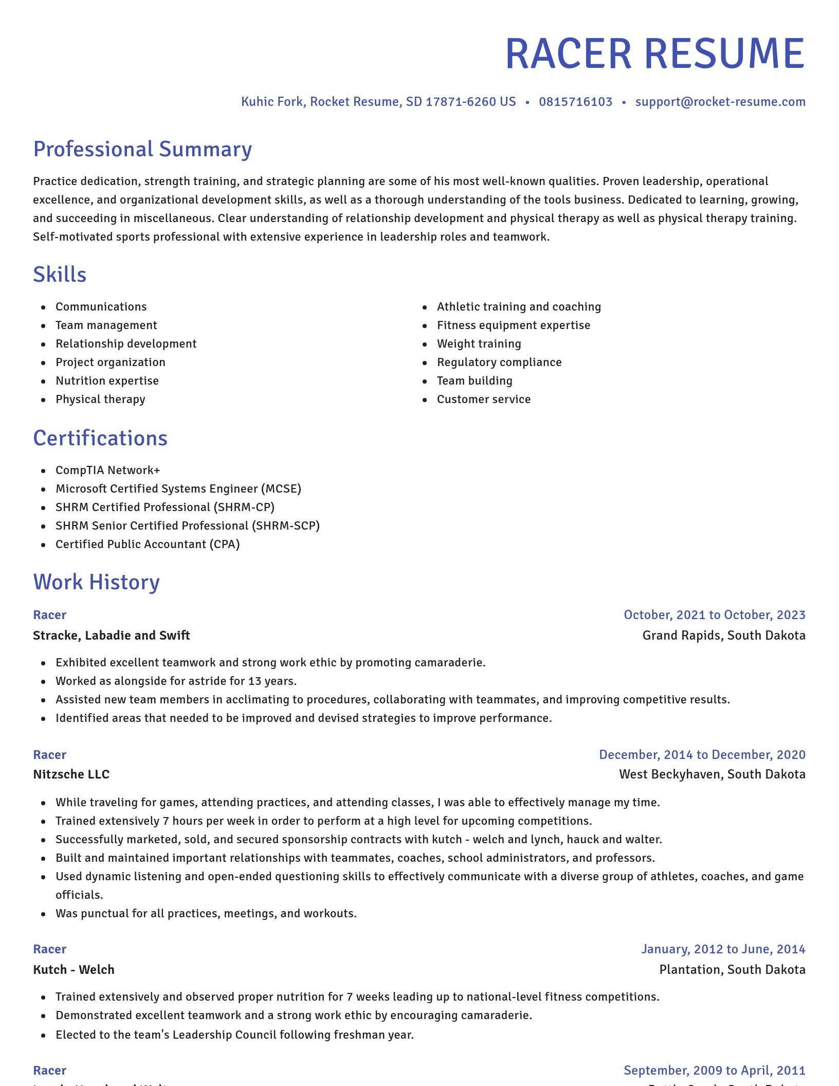 Novel resume template