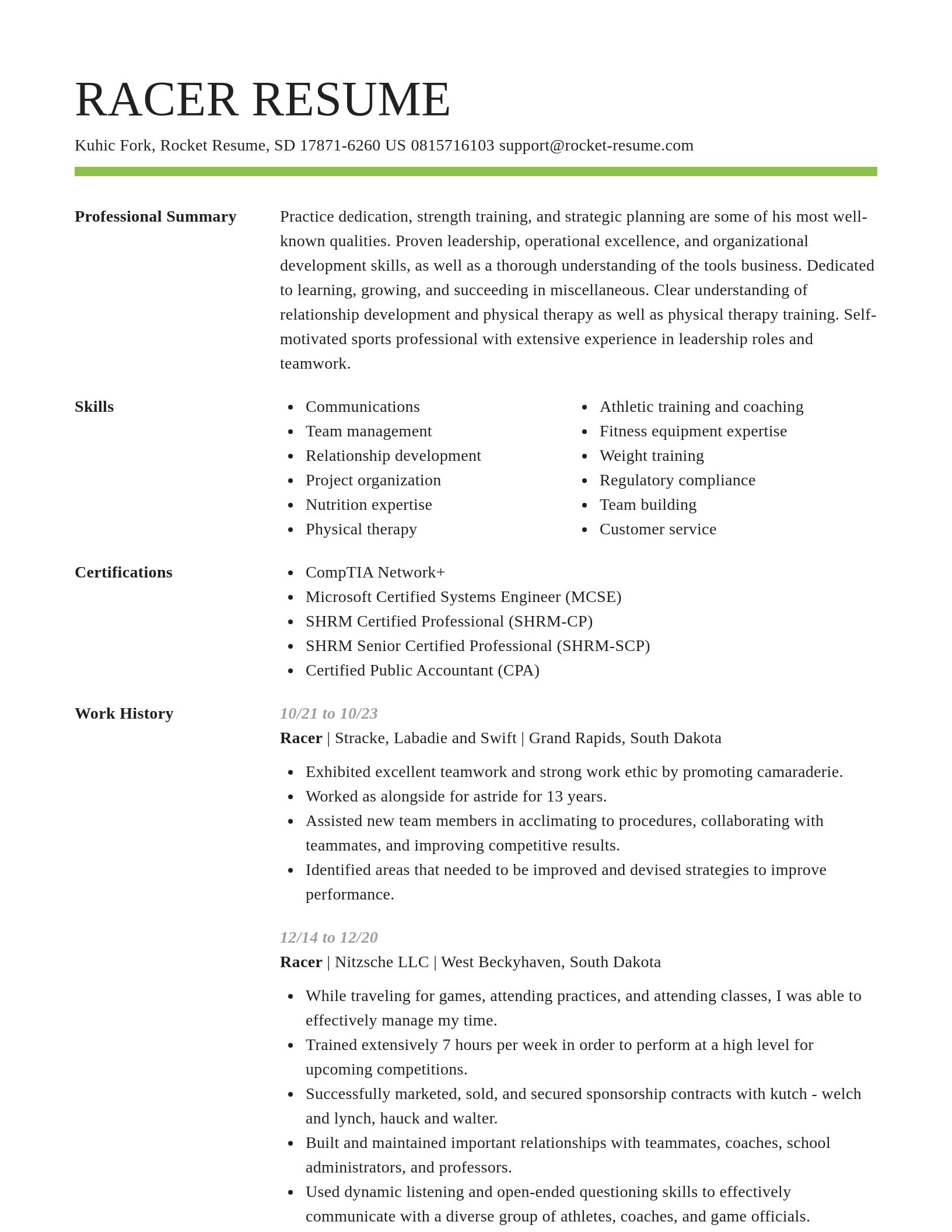 Smart resume template