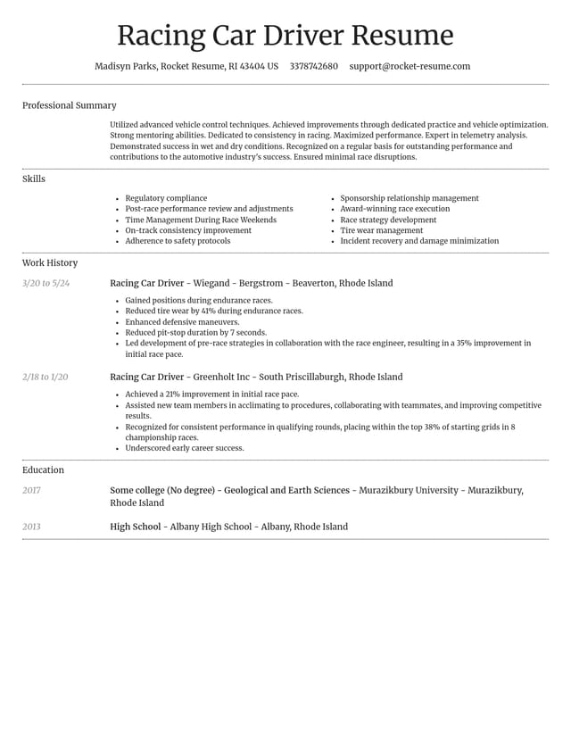 Dignified resume template