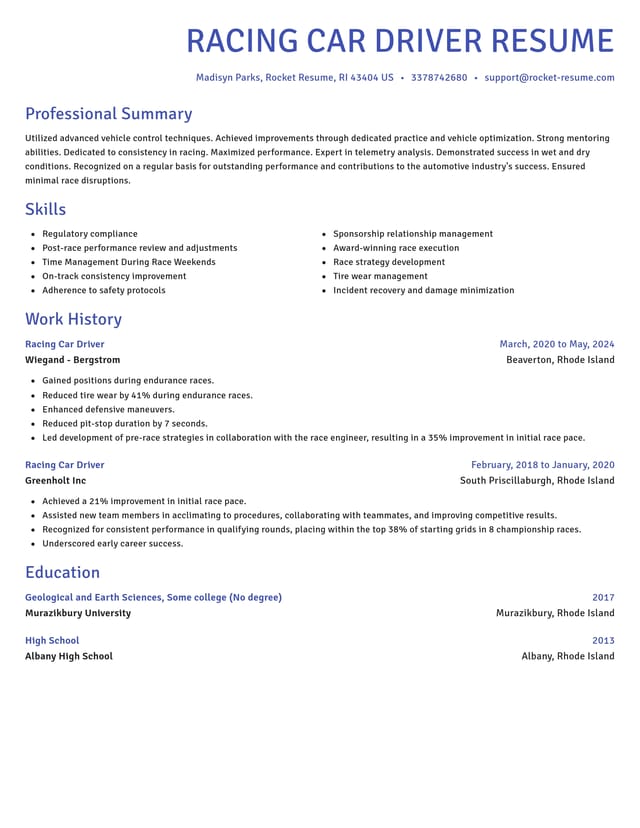 Novel resume template