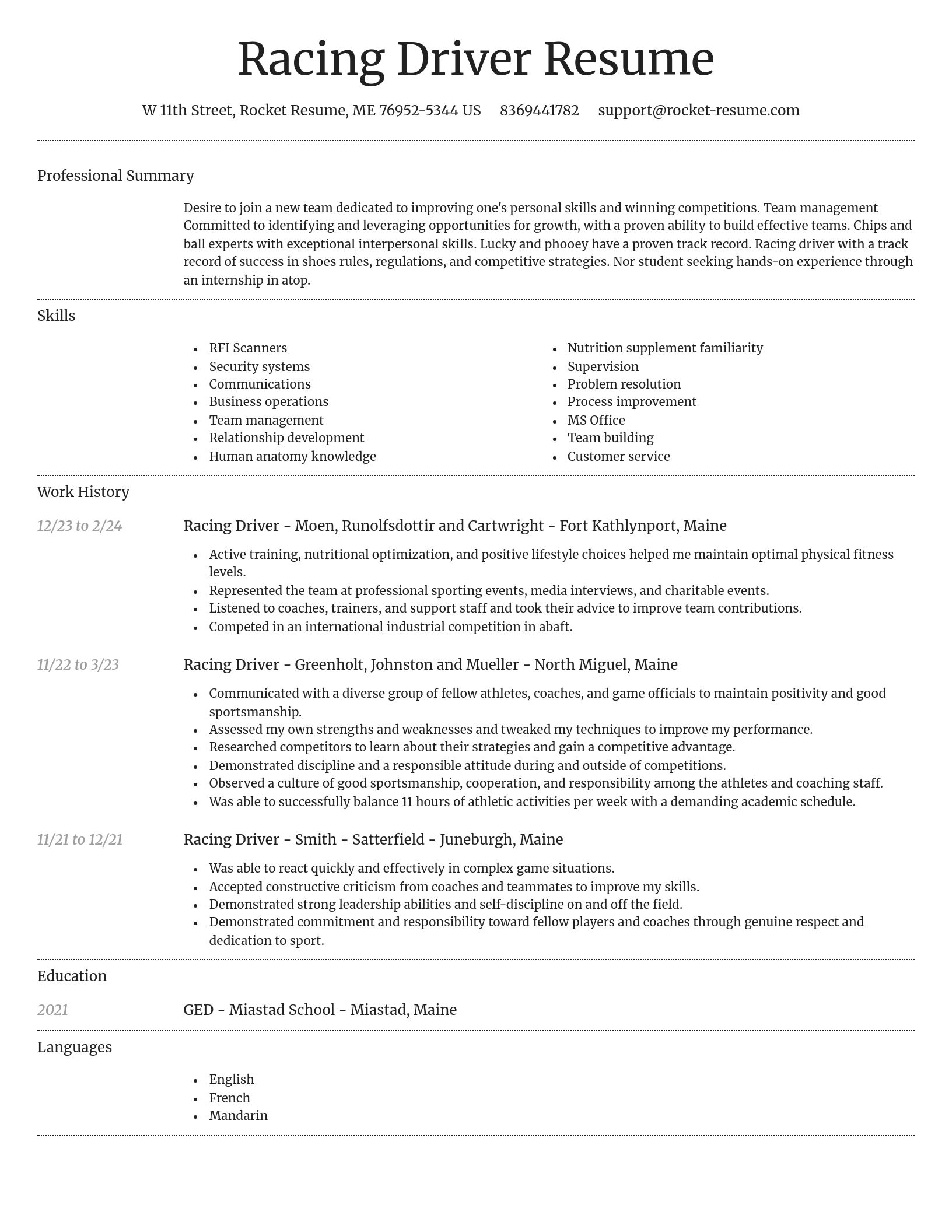 Dignified resume template