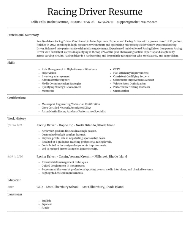 Dignified resume template