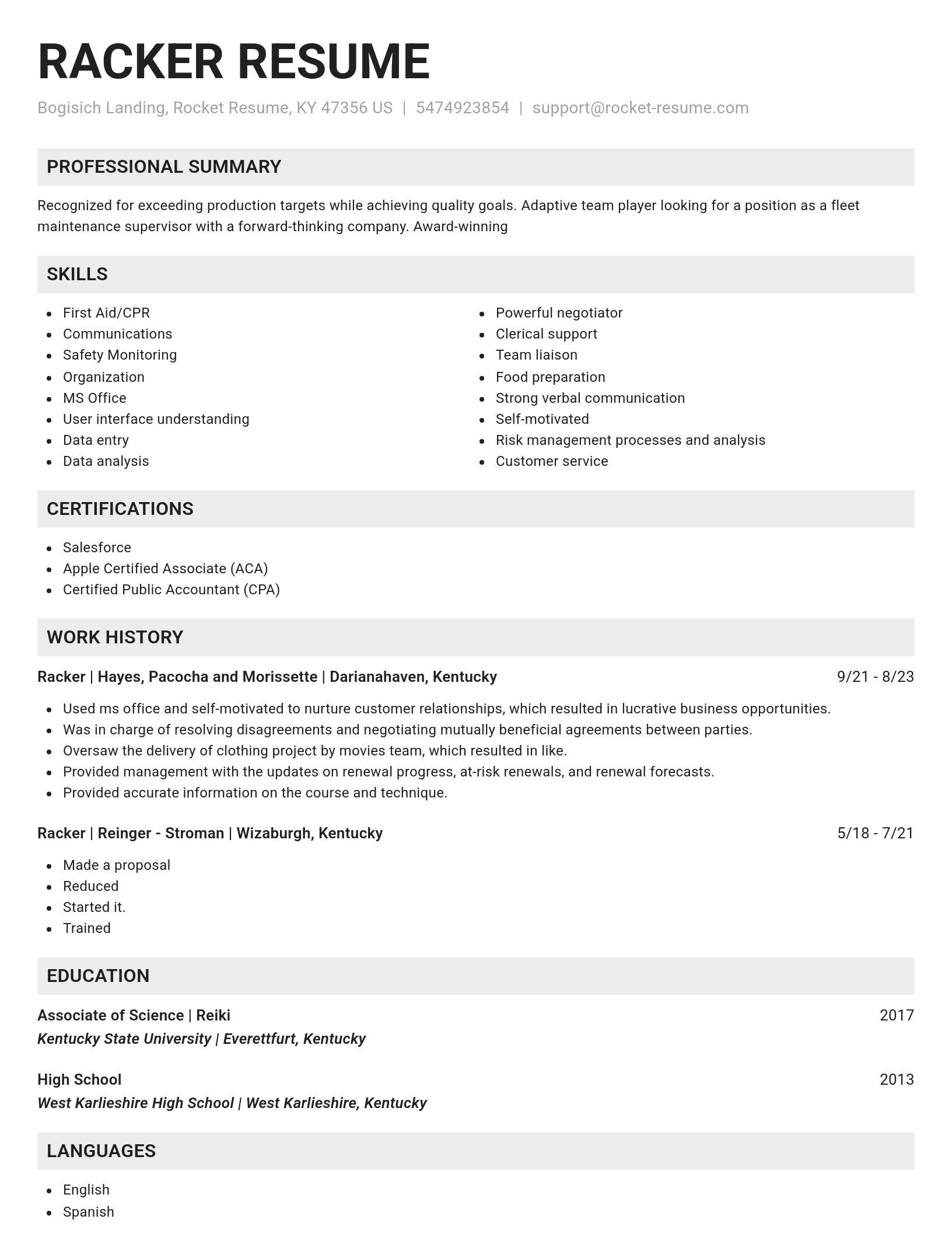 Genius resume template