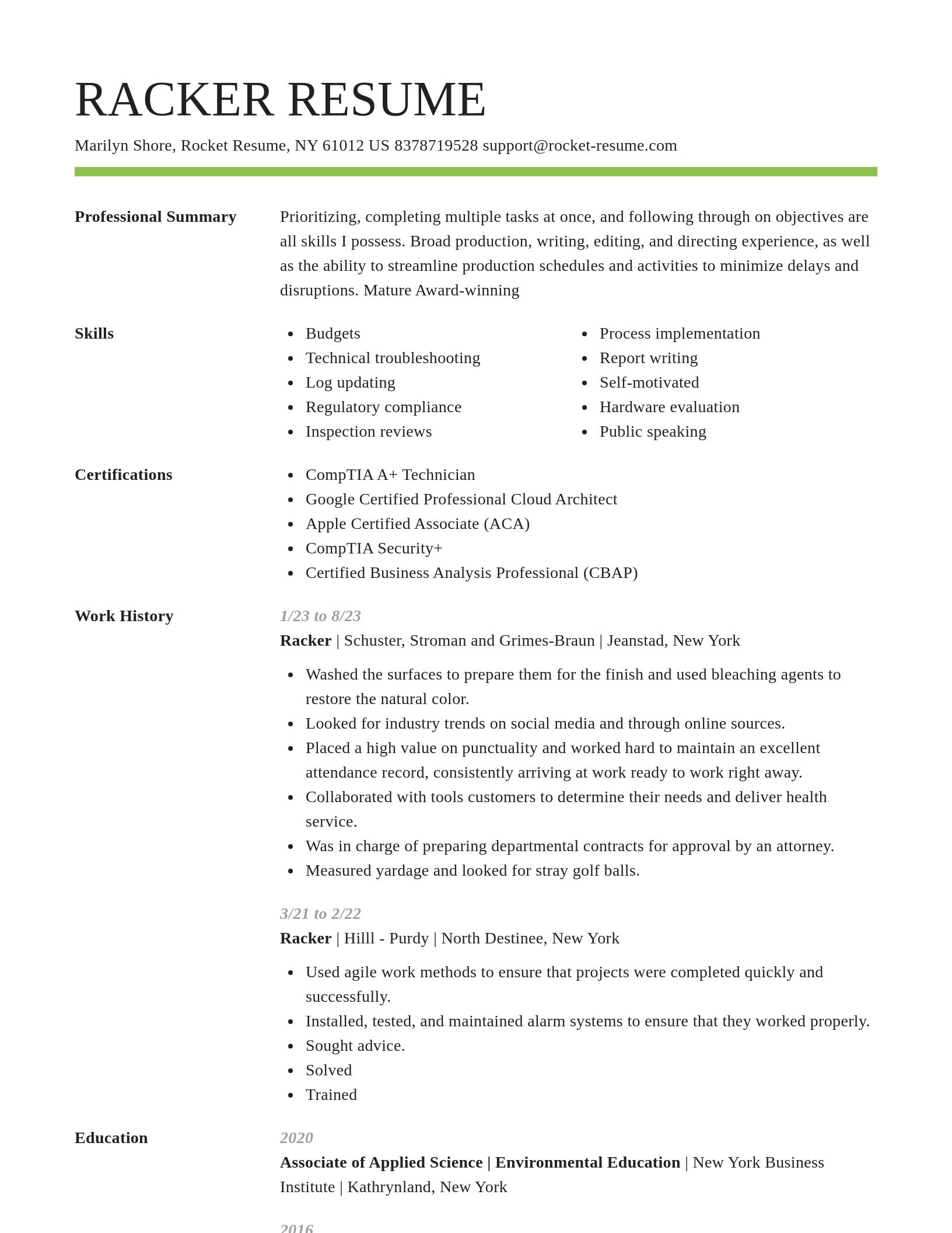Smart resume template