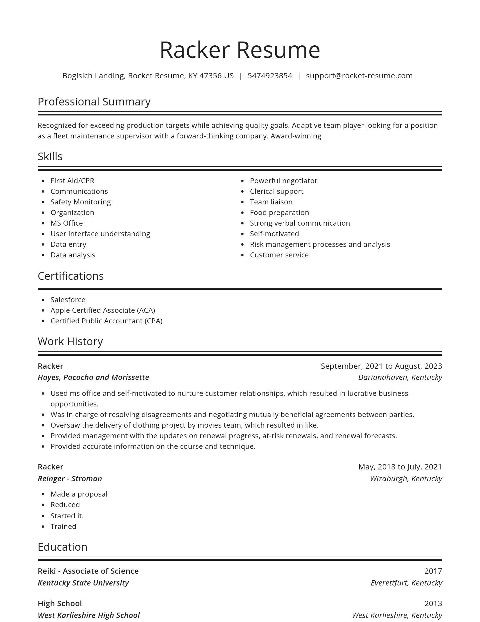 Spotlight resume template