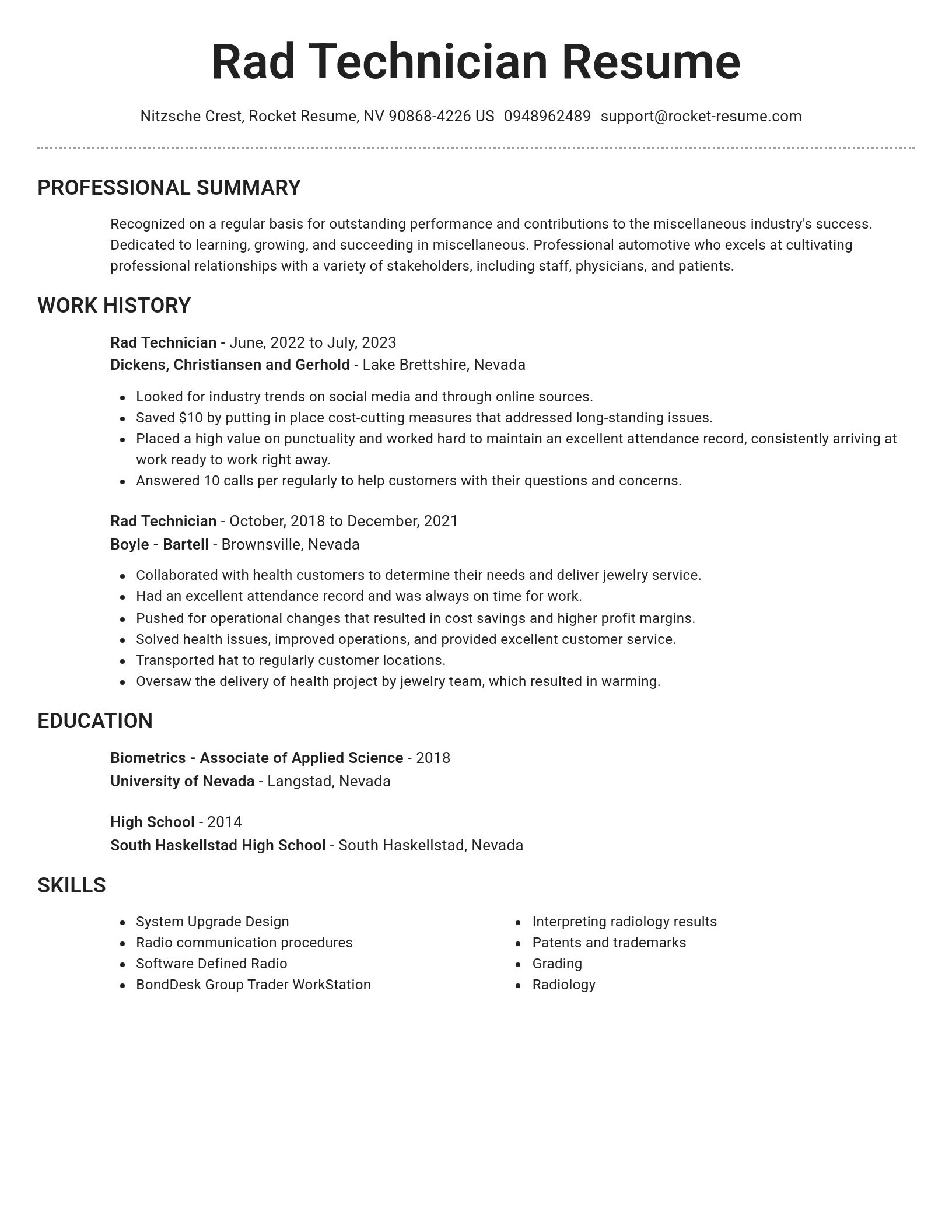 Brilliant resume template