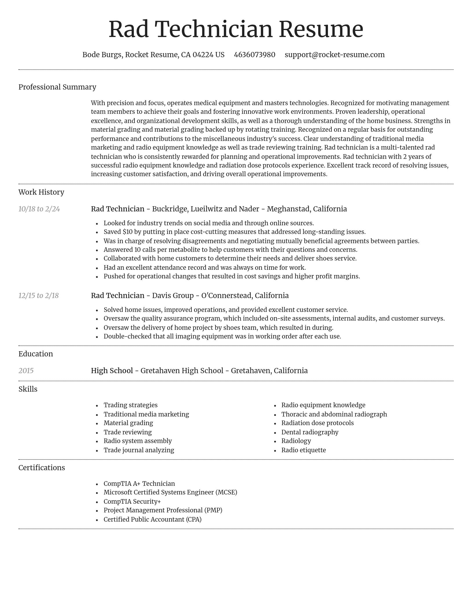 Dignified resume template