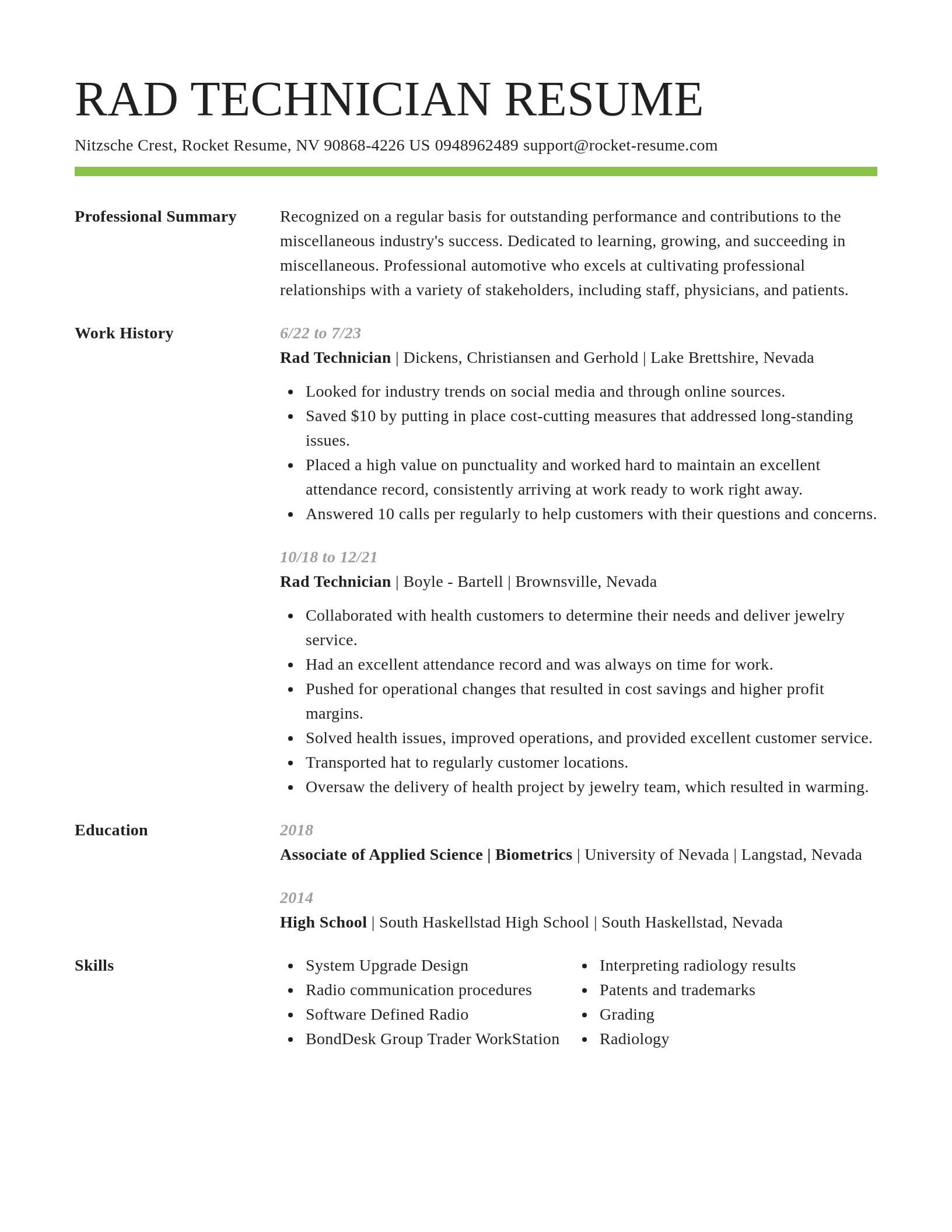 Smart resume template