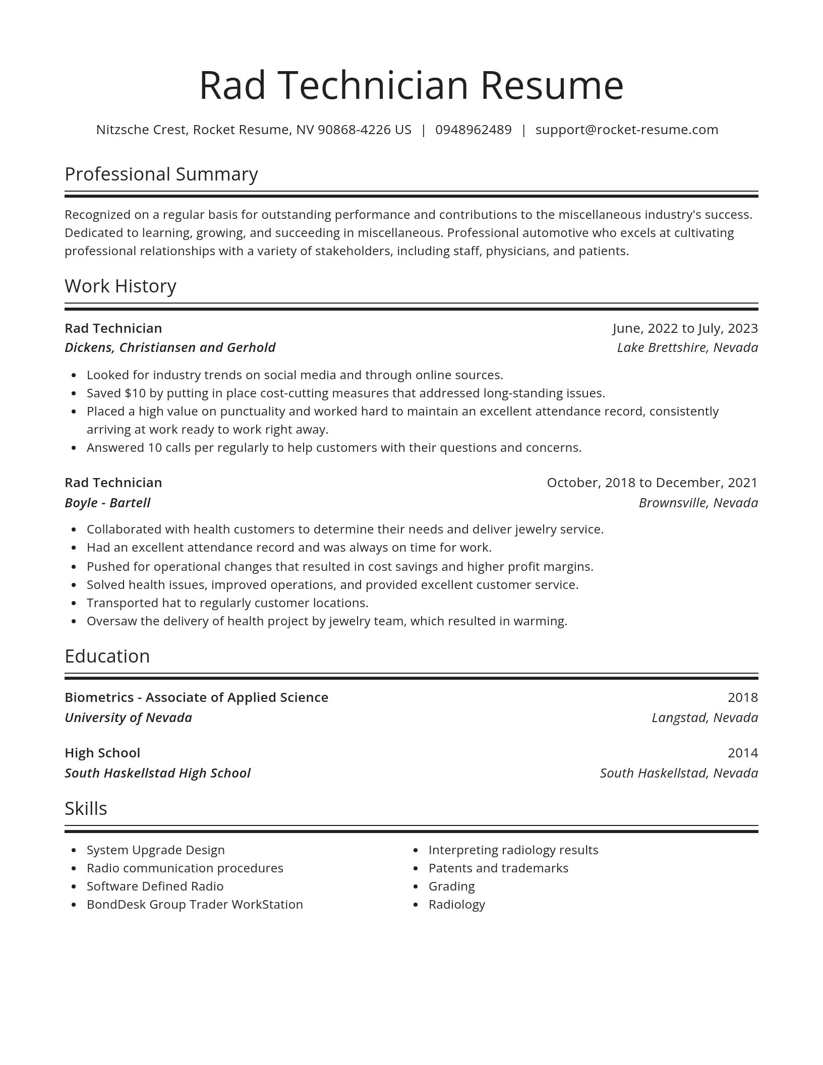 Spotlight resume template