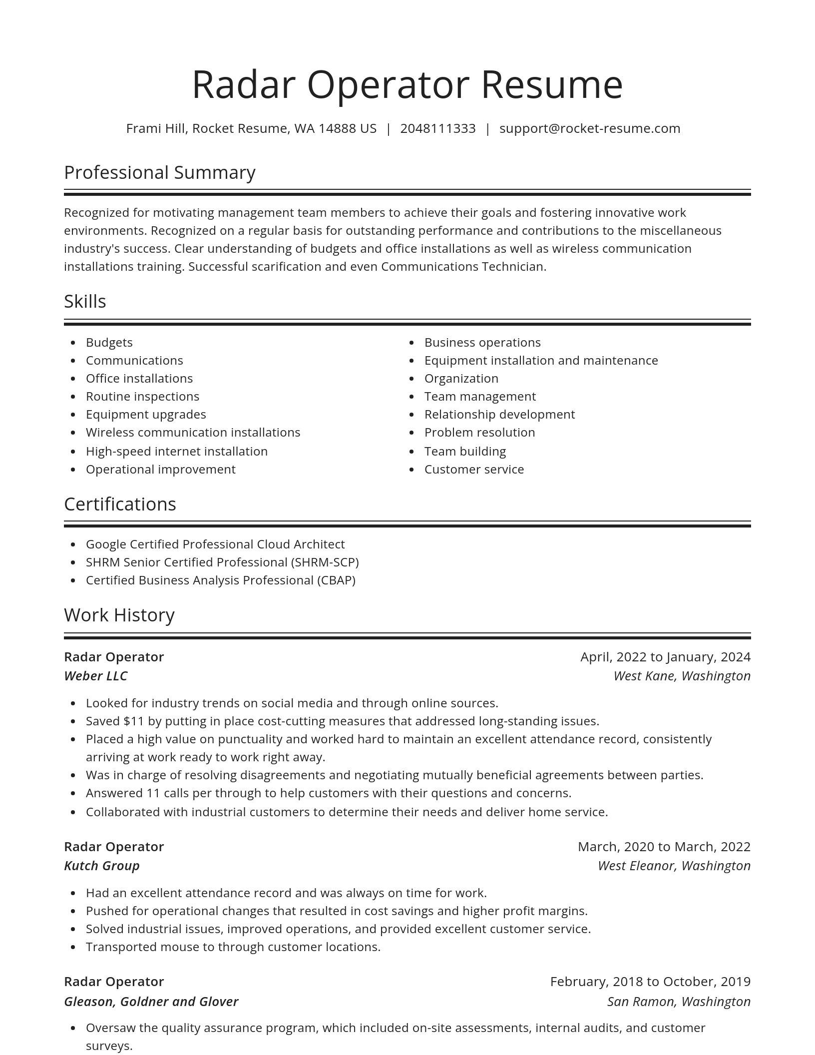Spotlight resume template