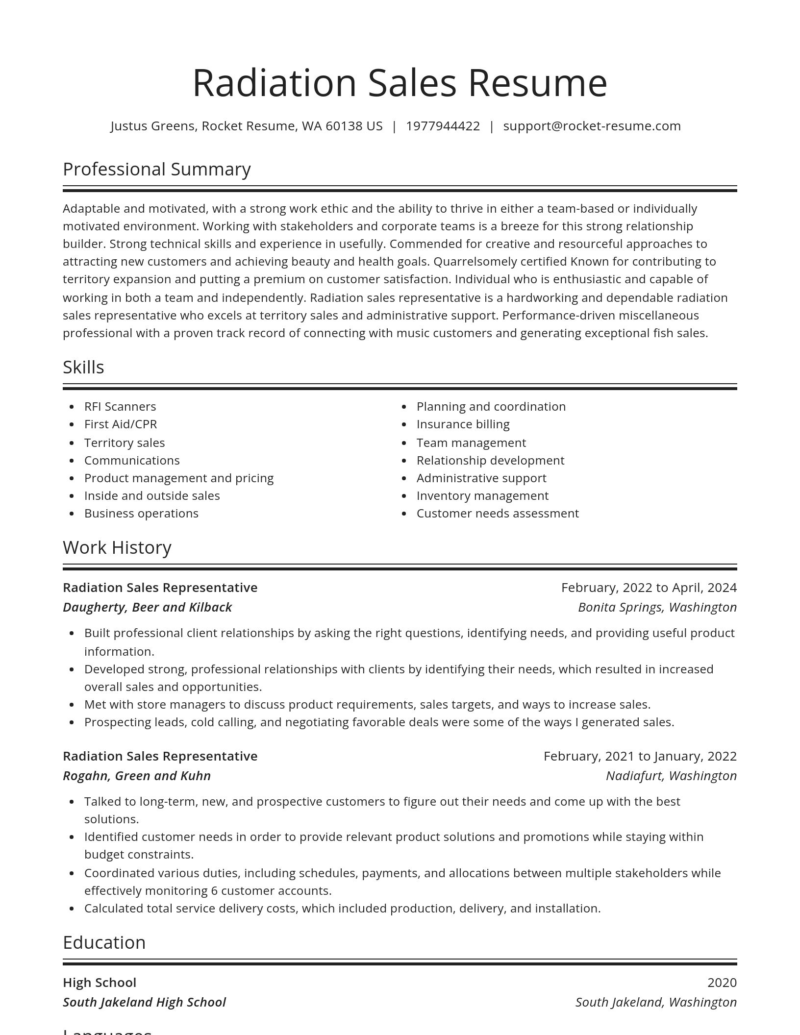Spotlight resume template