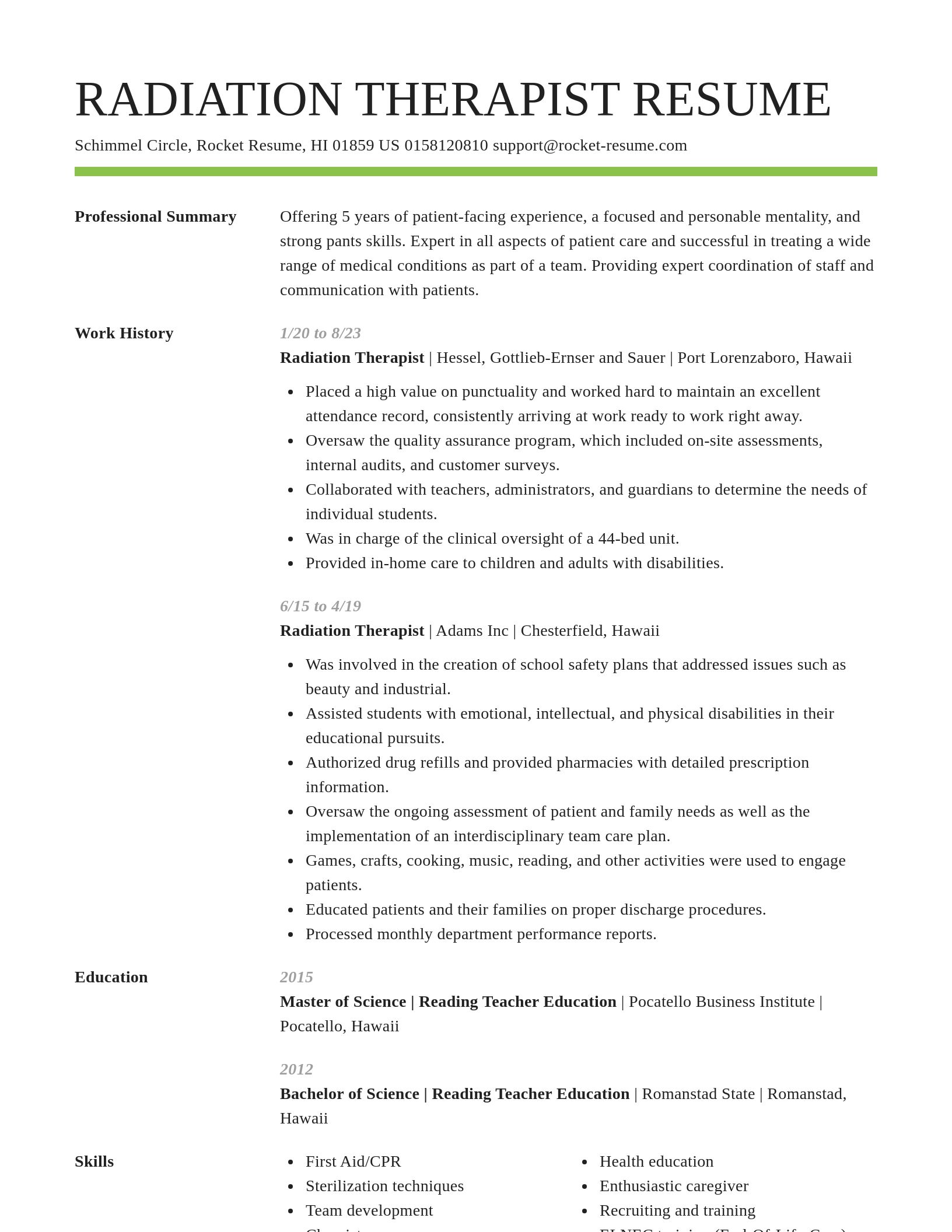 Smart resume template