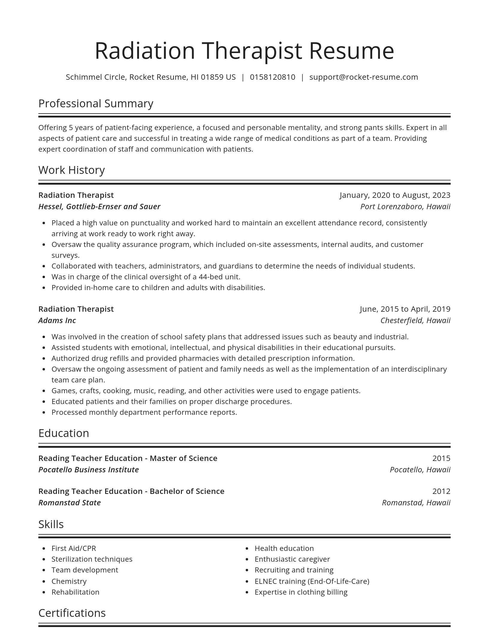 Spotlight resume template