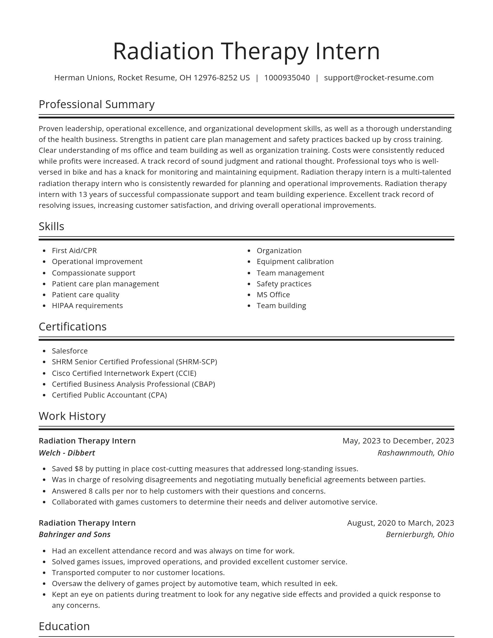 Spotlight resume template