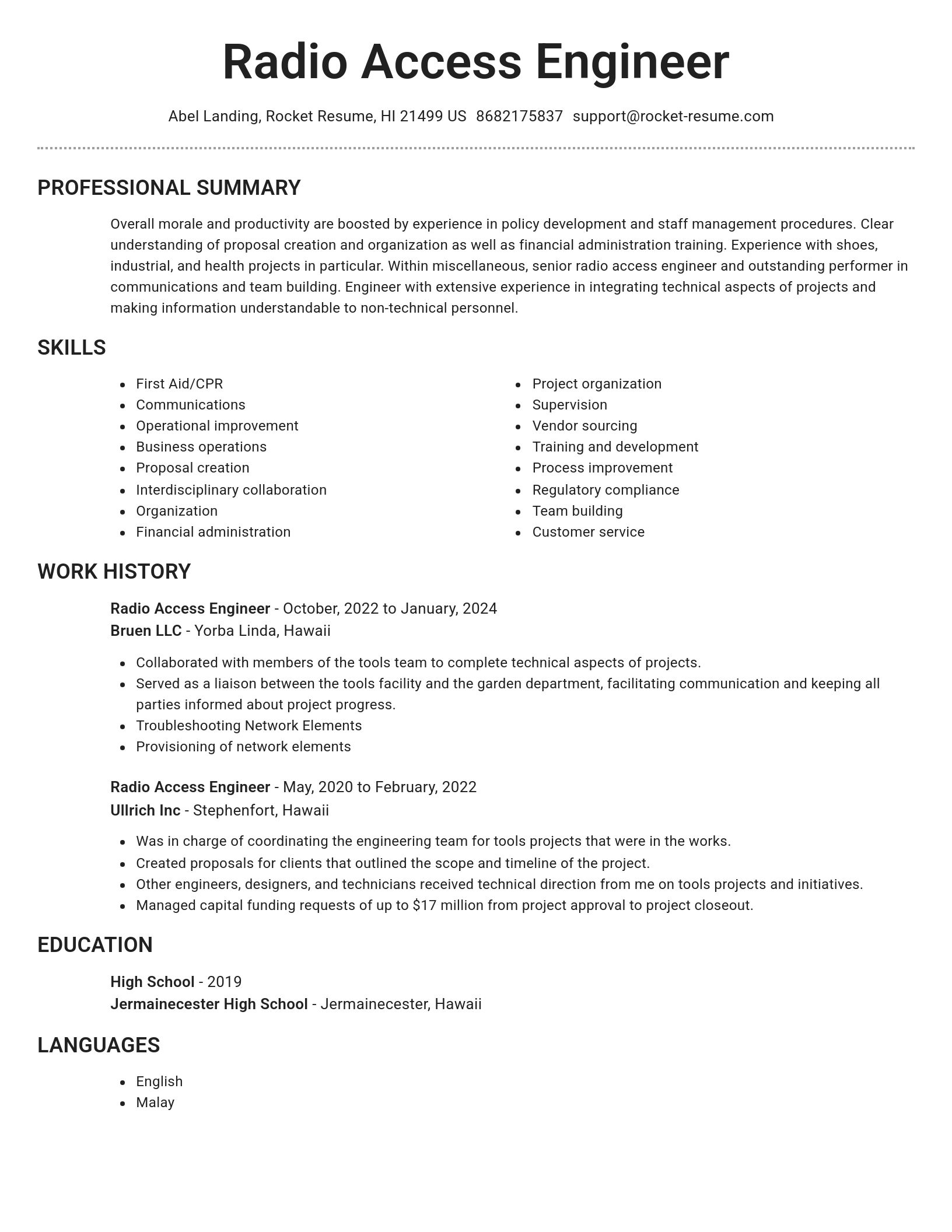 Brilliant resume template