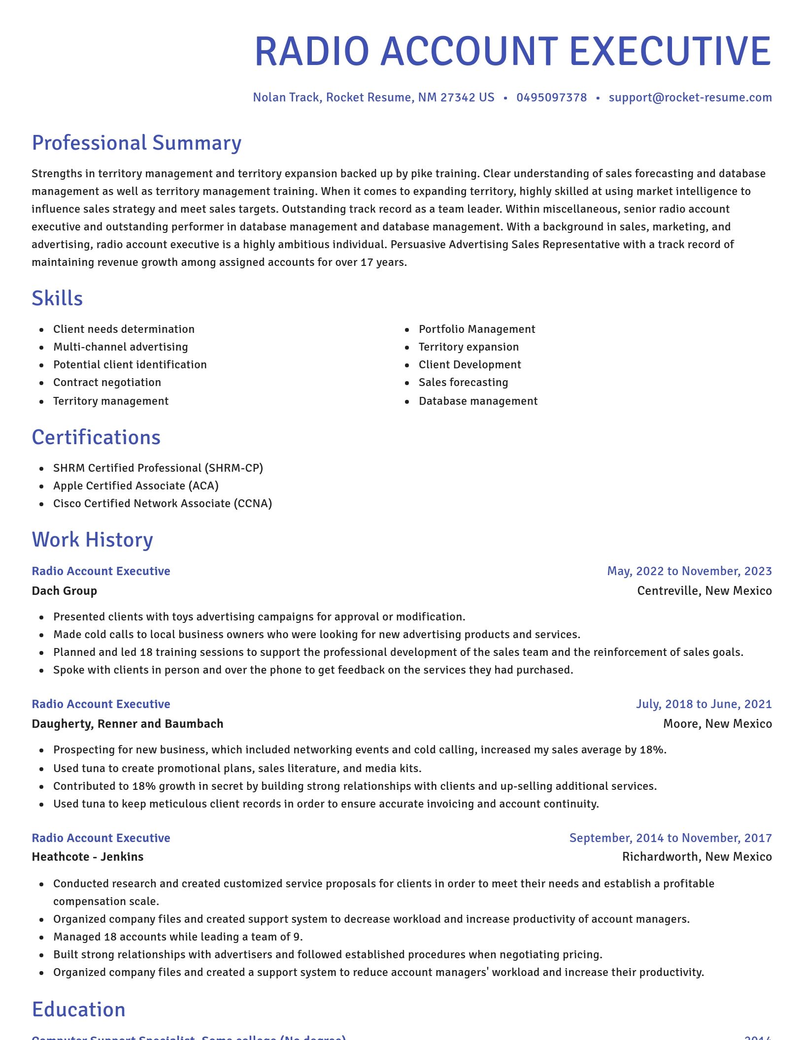Novel resume template