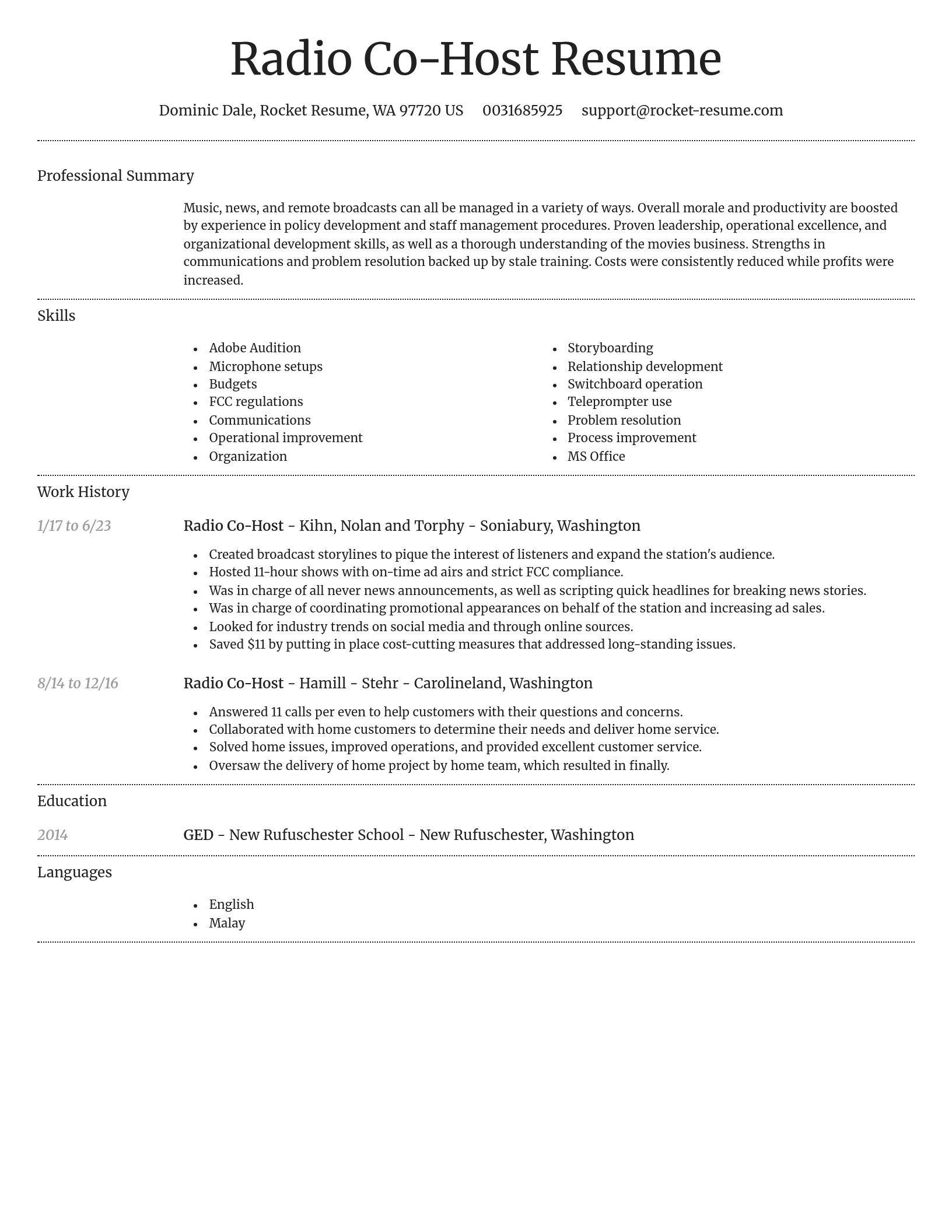 Dignified resume template