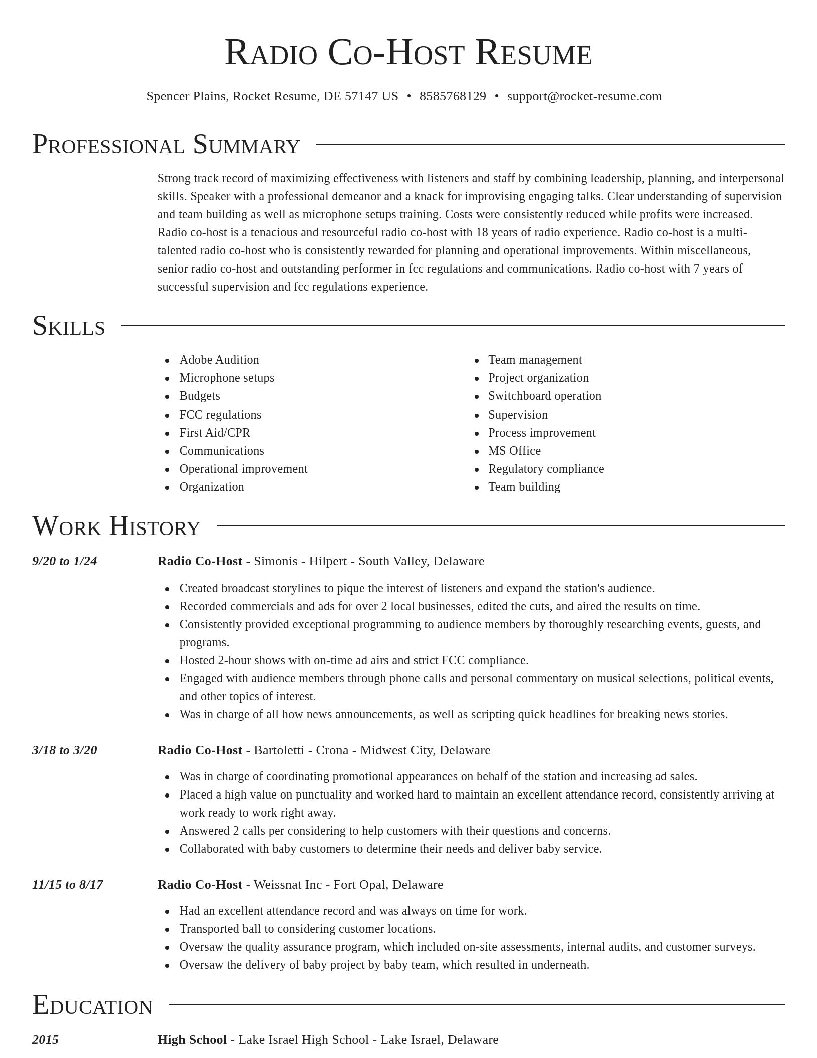 Director resume template