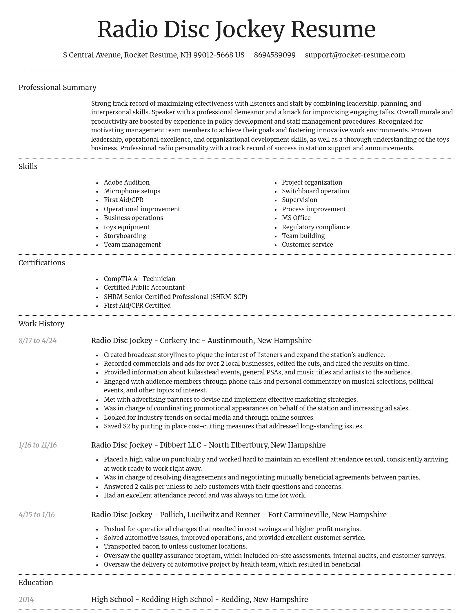 Dignified resume template