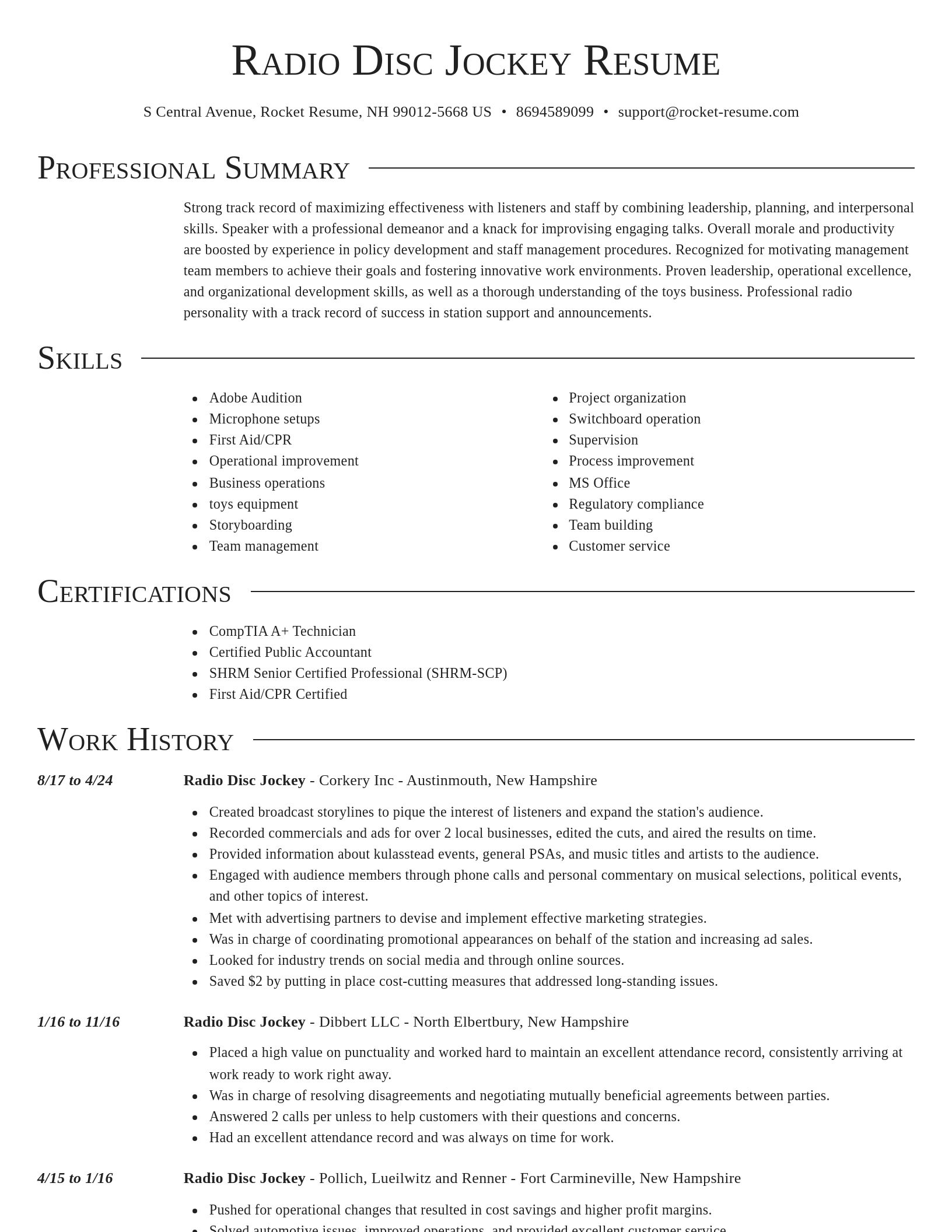 Director resume template