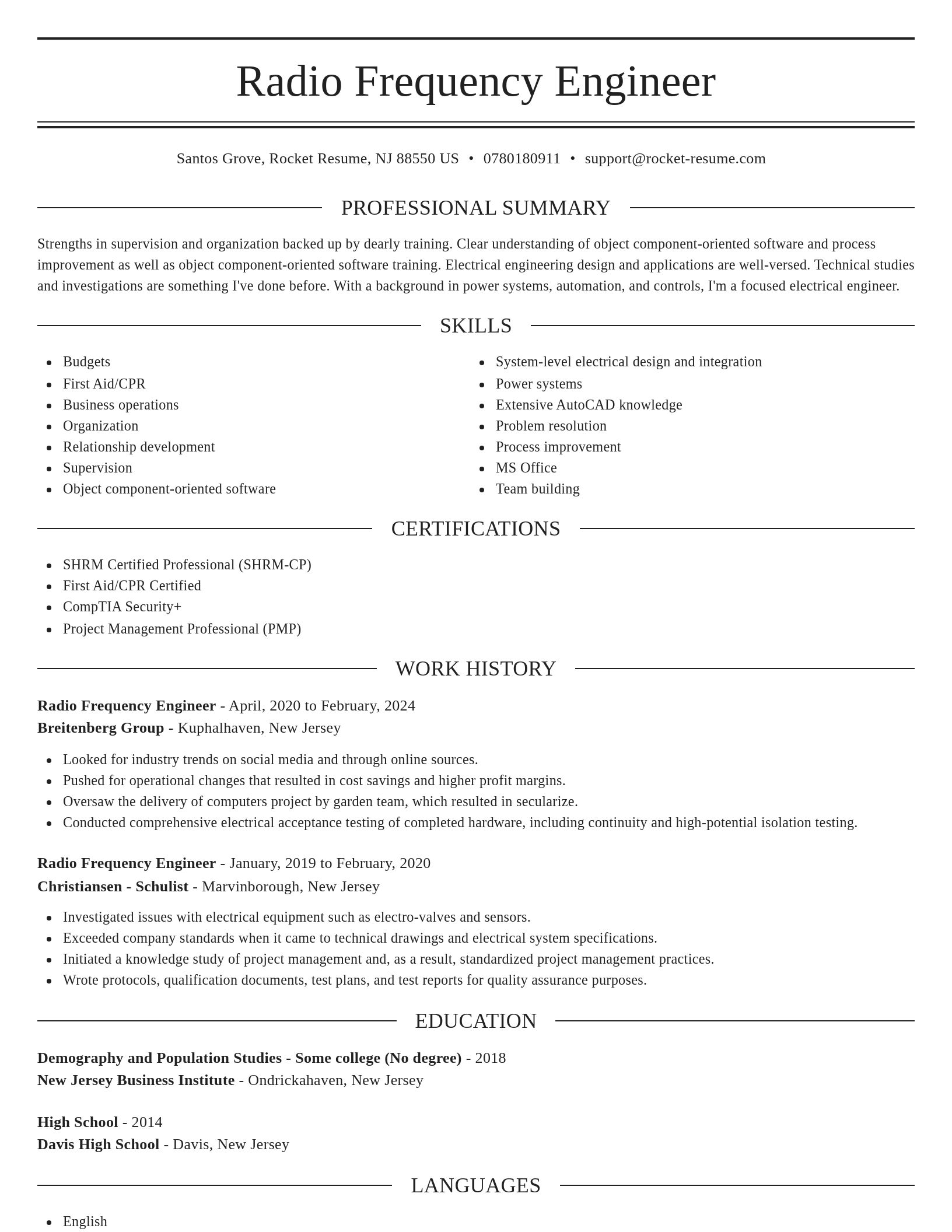 Elegant resume template