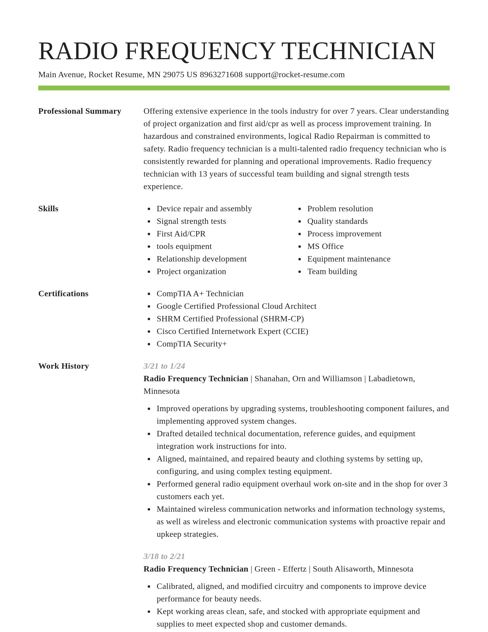 Smart resume template