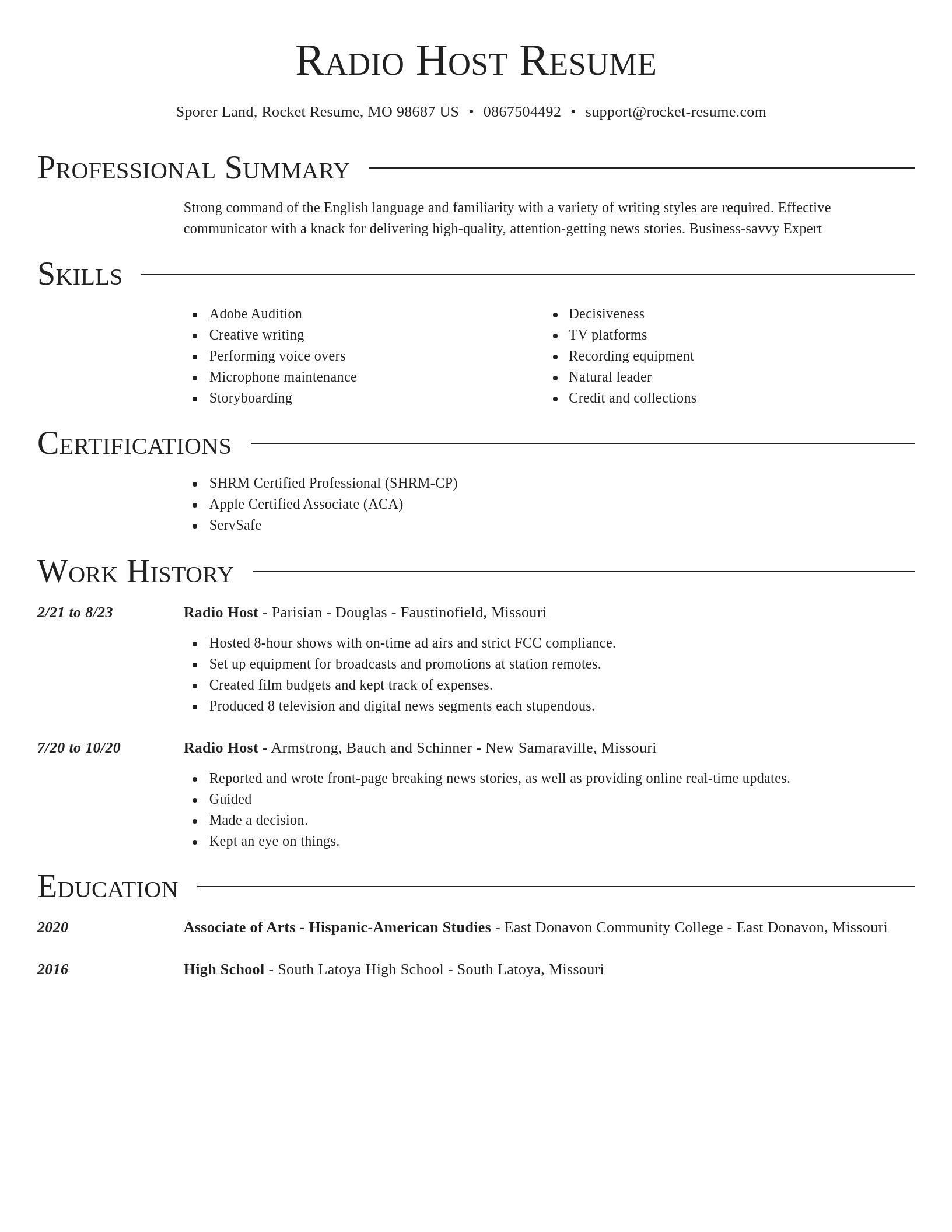 Director resume template