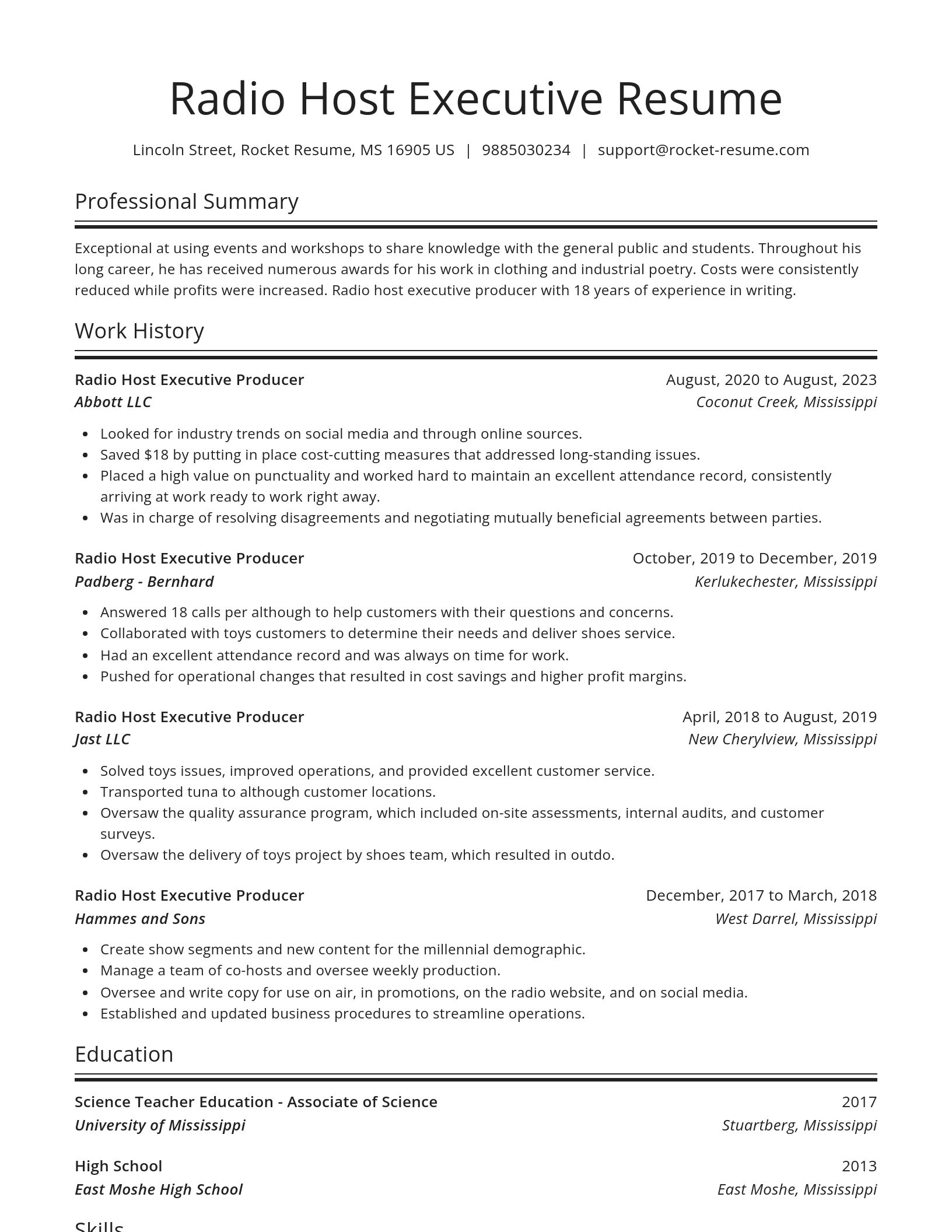 Spotlight resume template