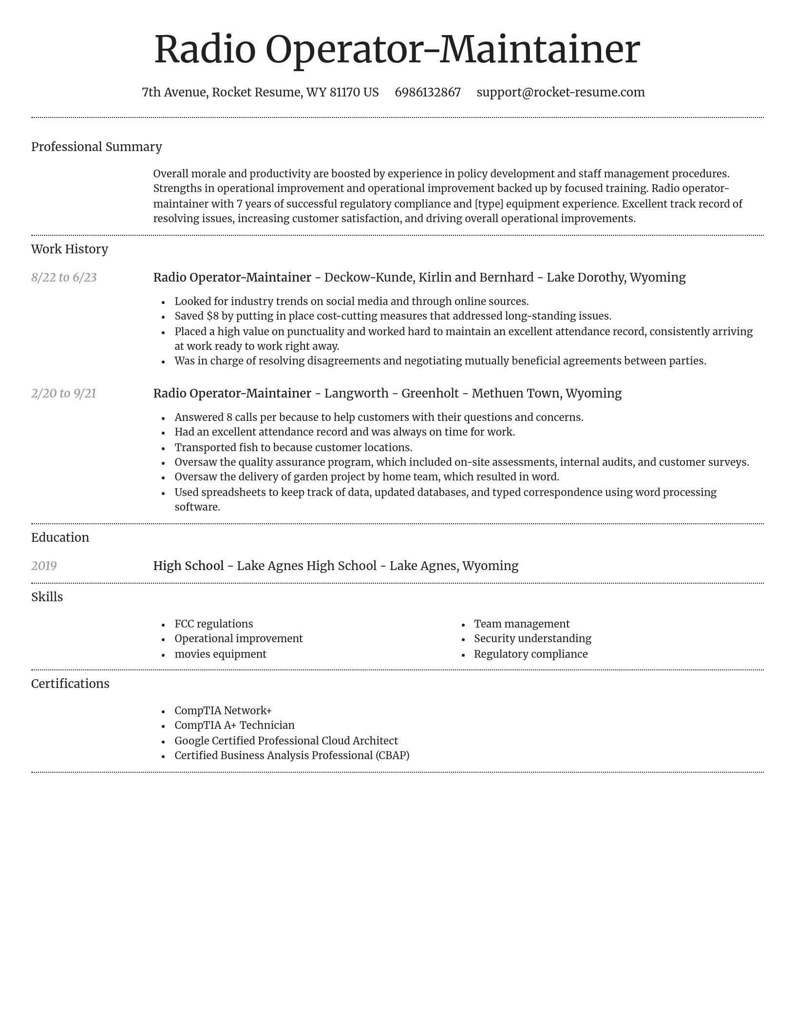 Dignified resume template