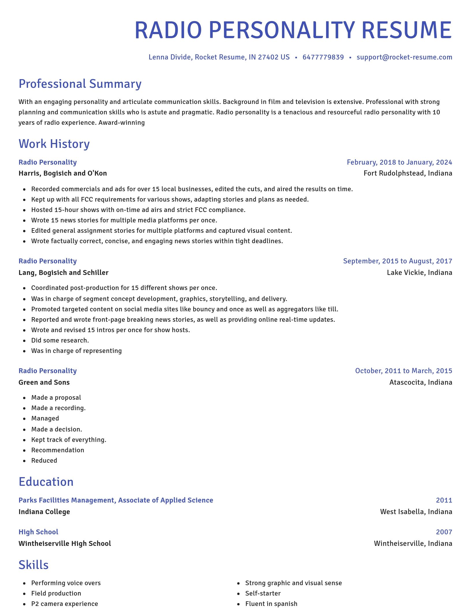 Novel resume template