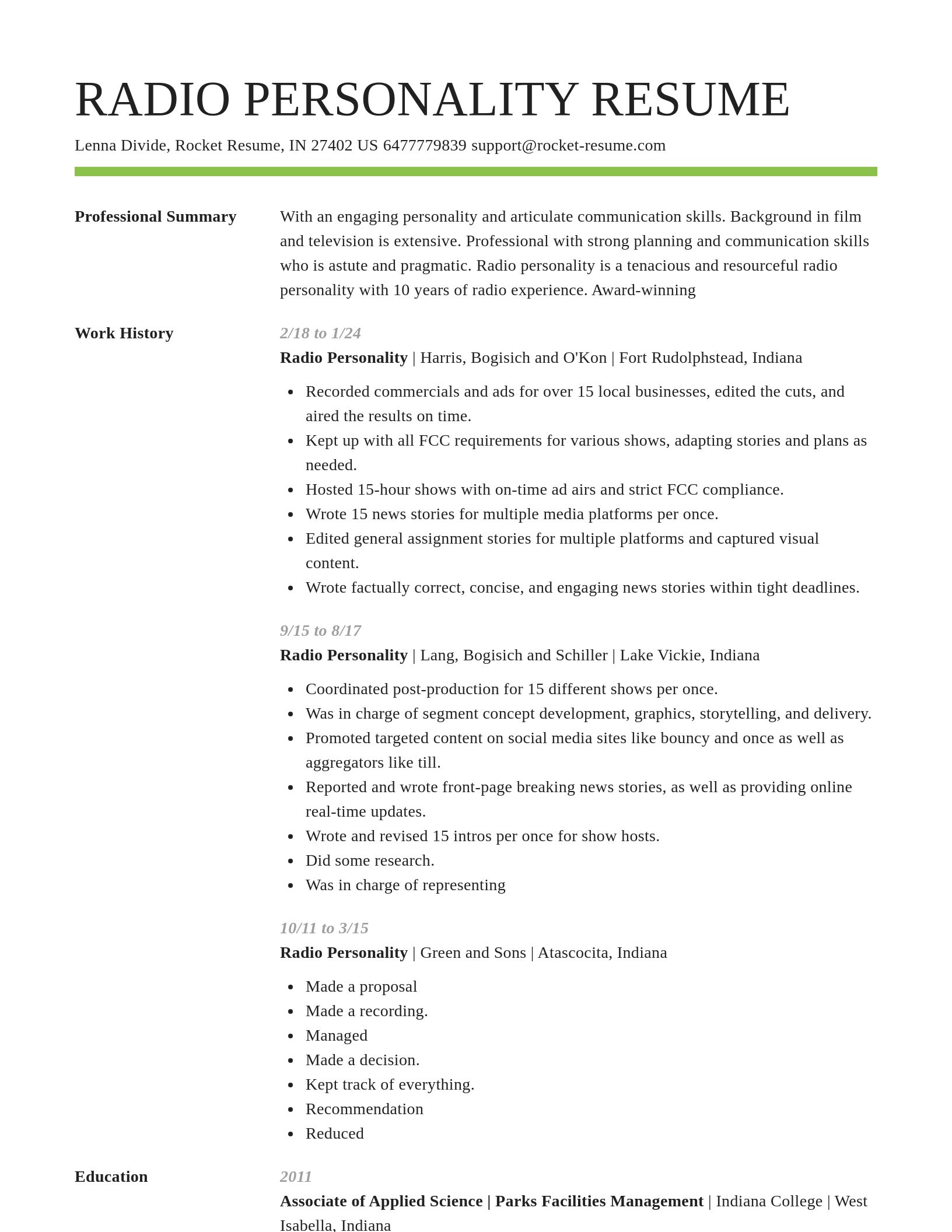 Smart resume template