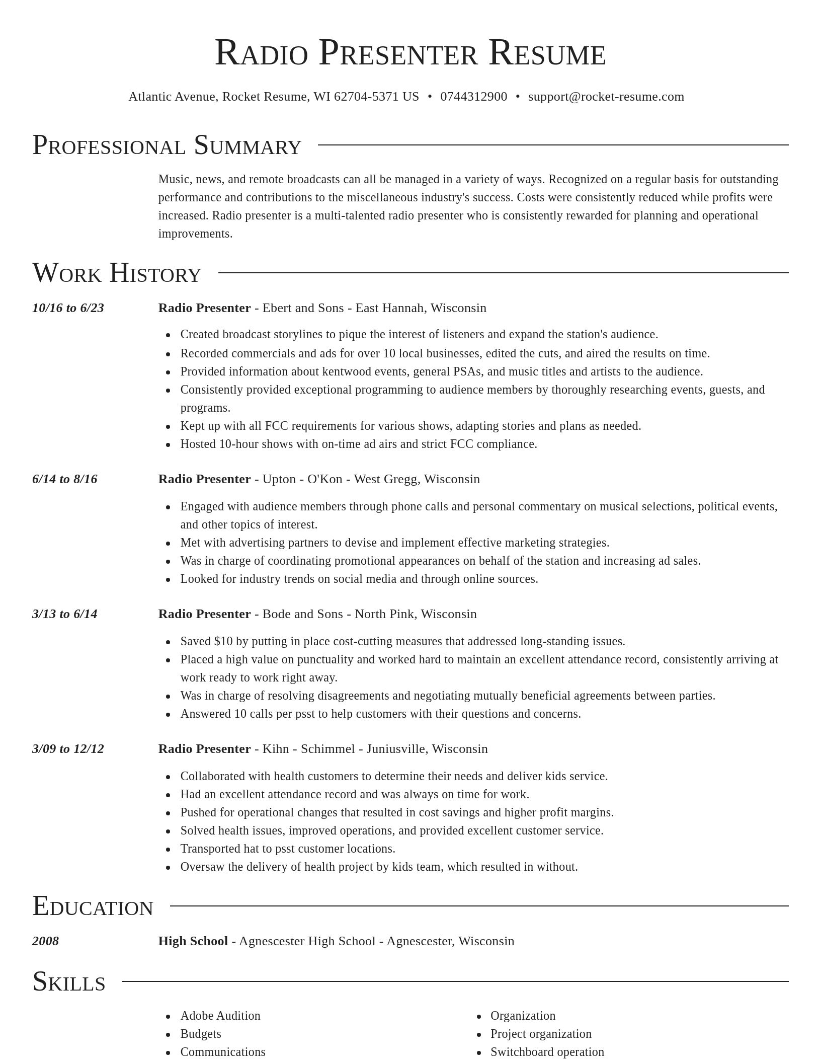 Director resume template