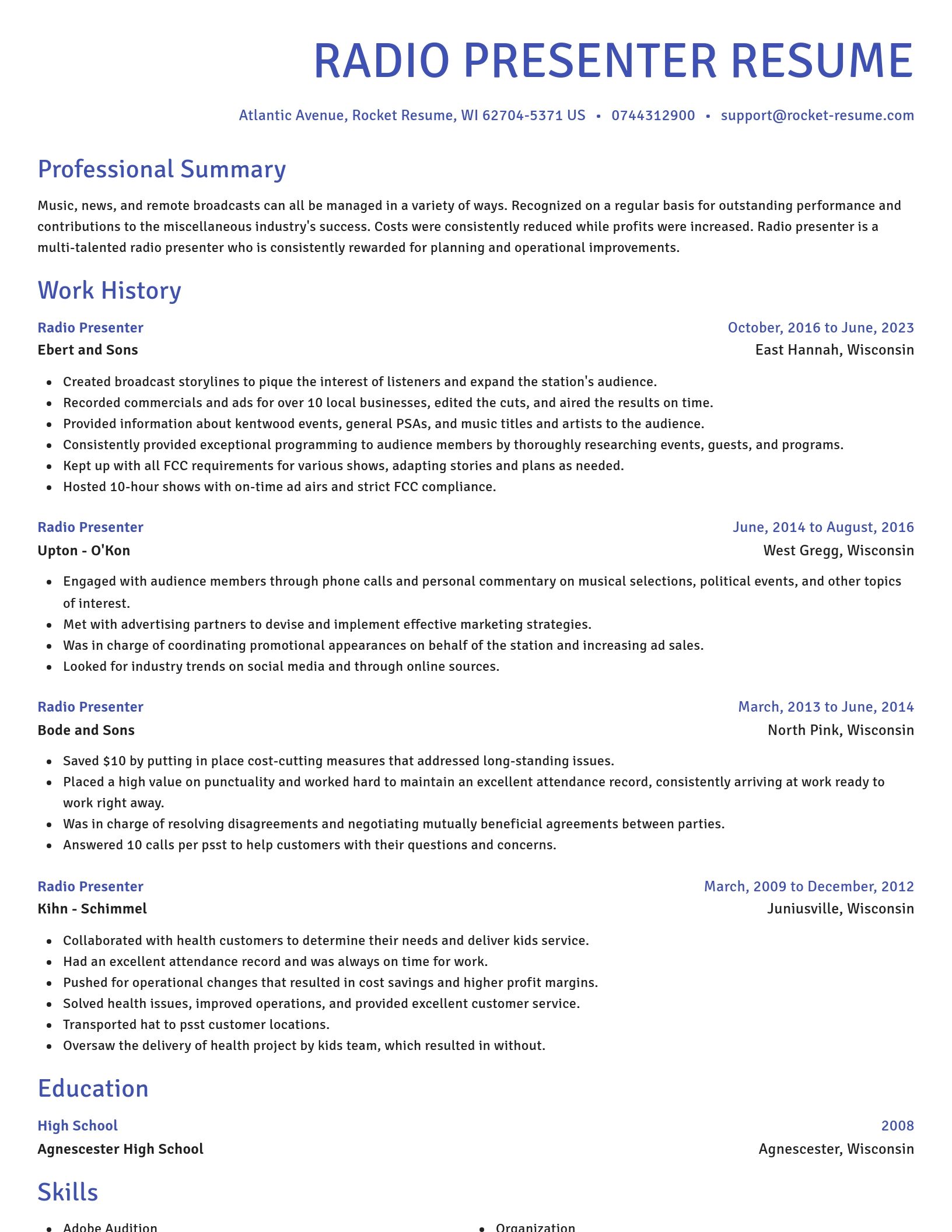 Novel resume template