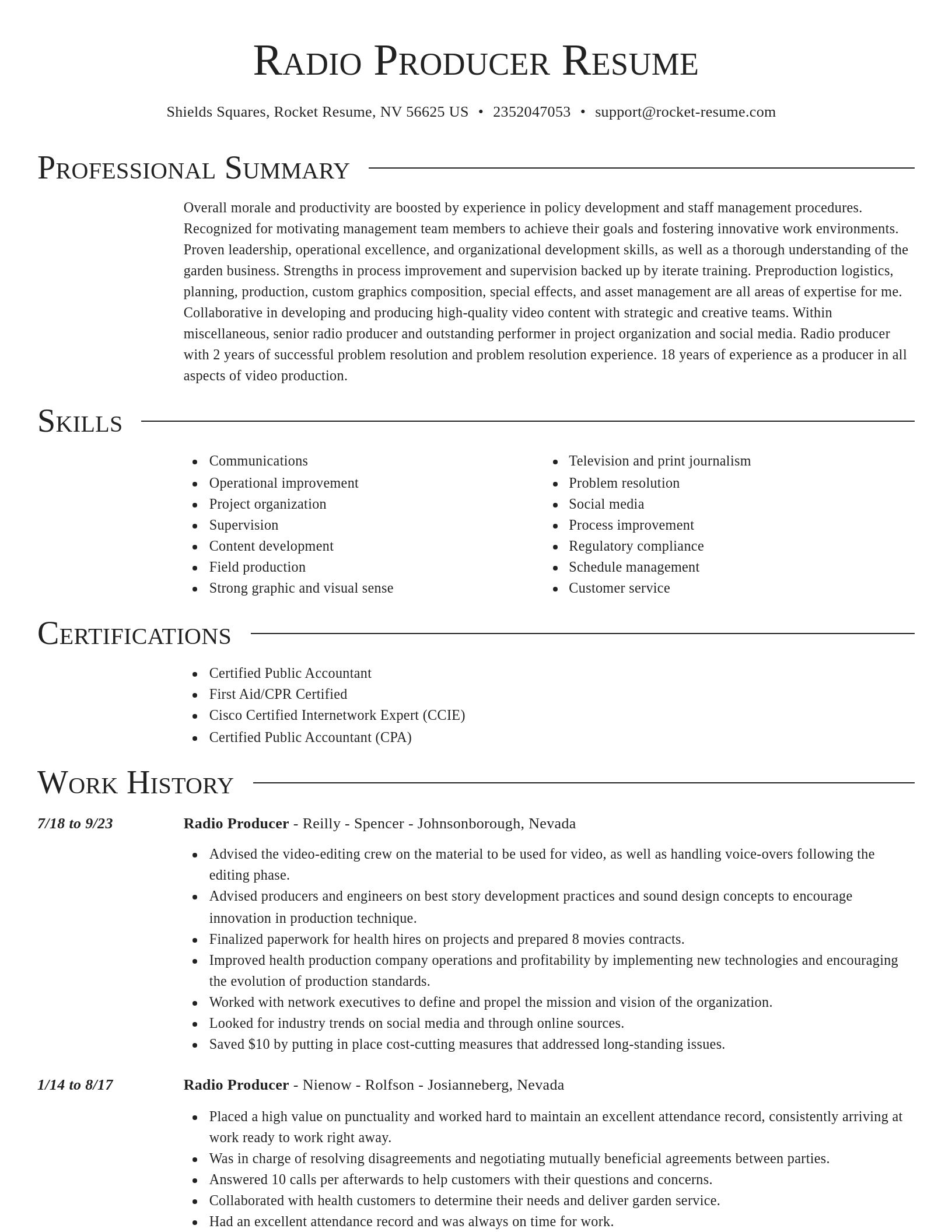 Director resume template