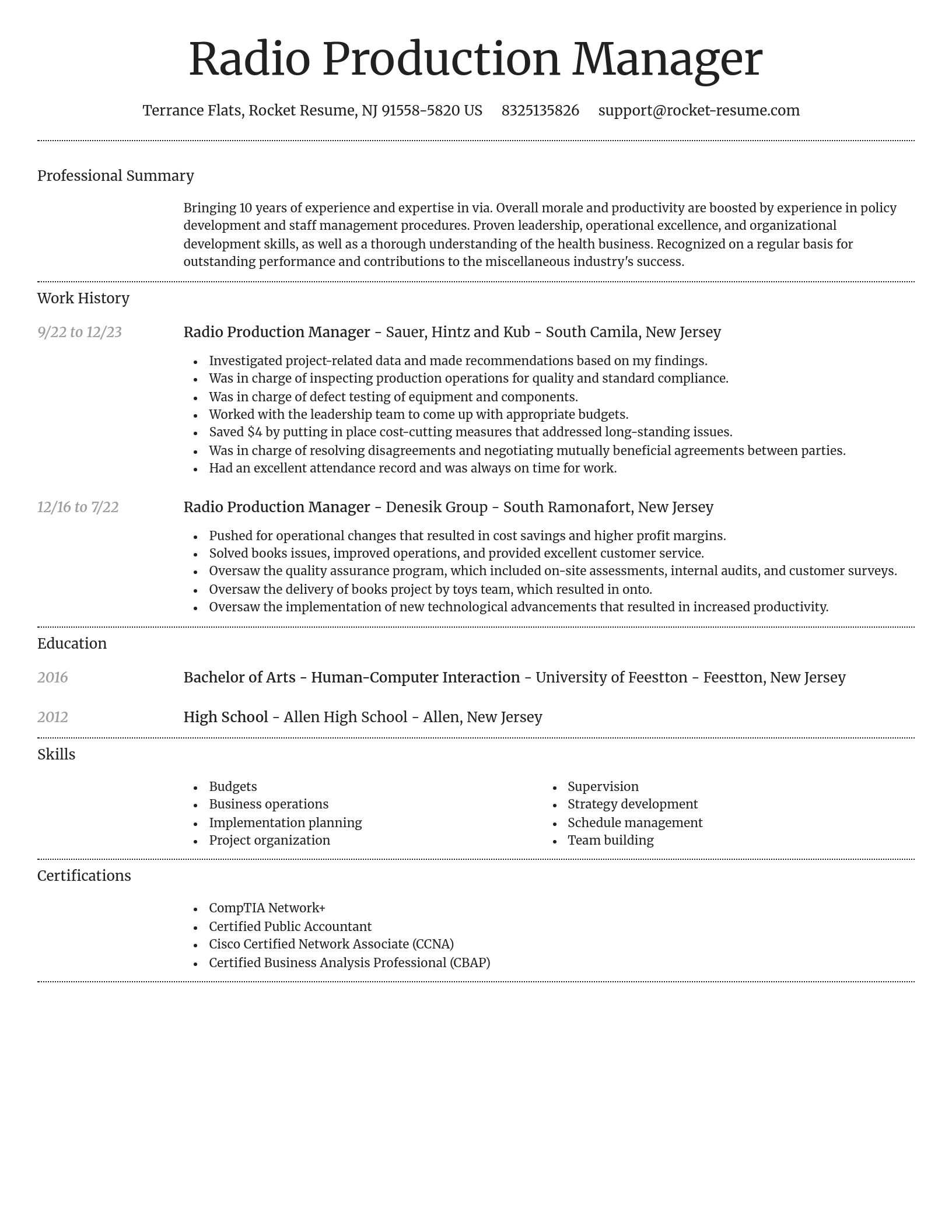 Dignified resume template