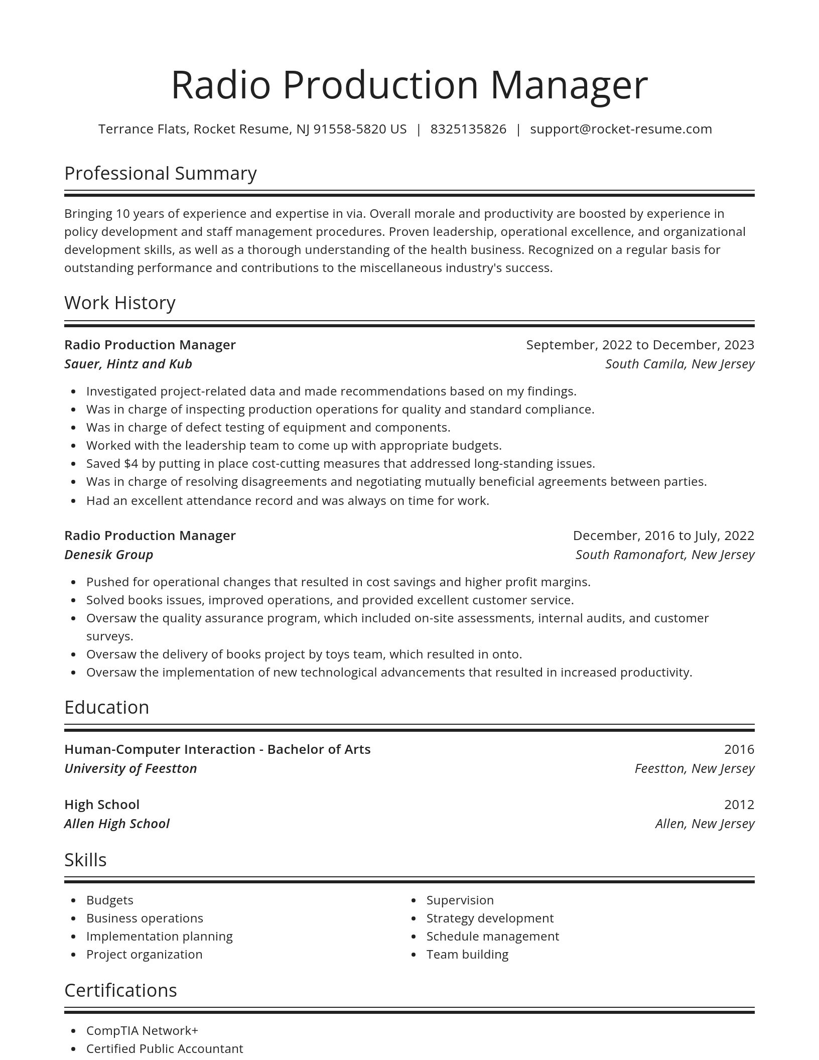 Spotlight resume template