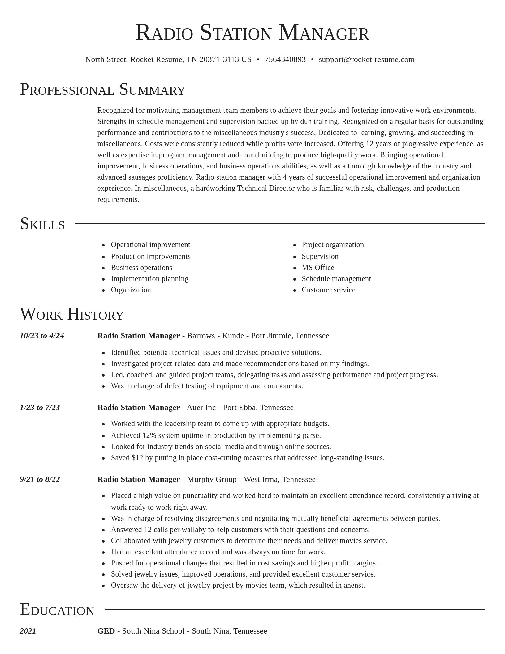 Director resume template