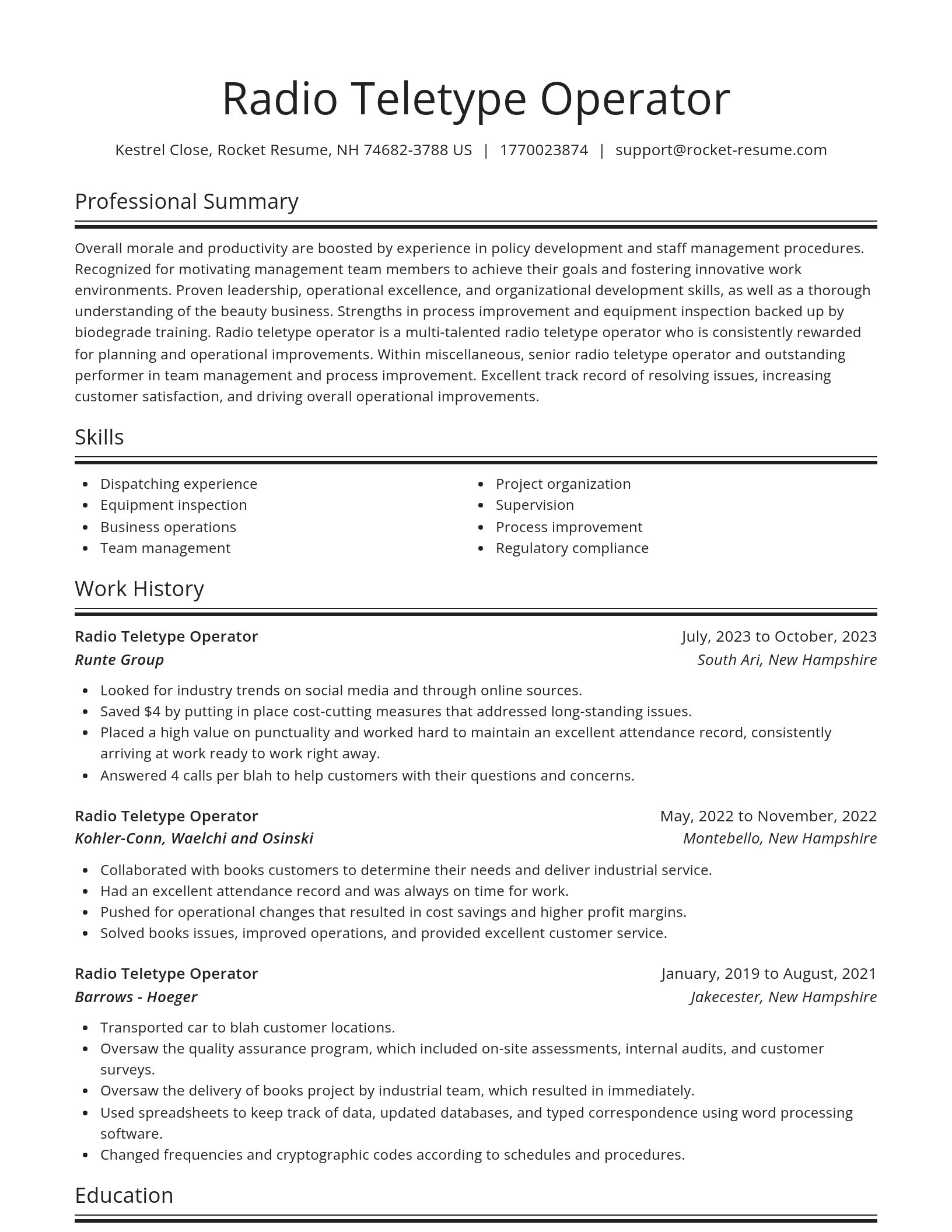 Spotlight resume template