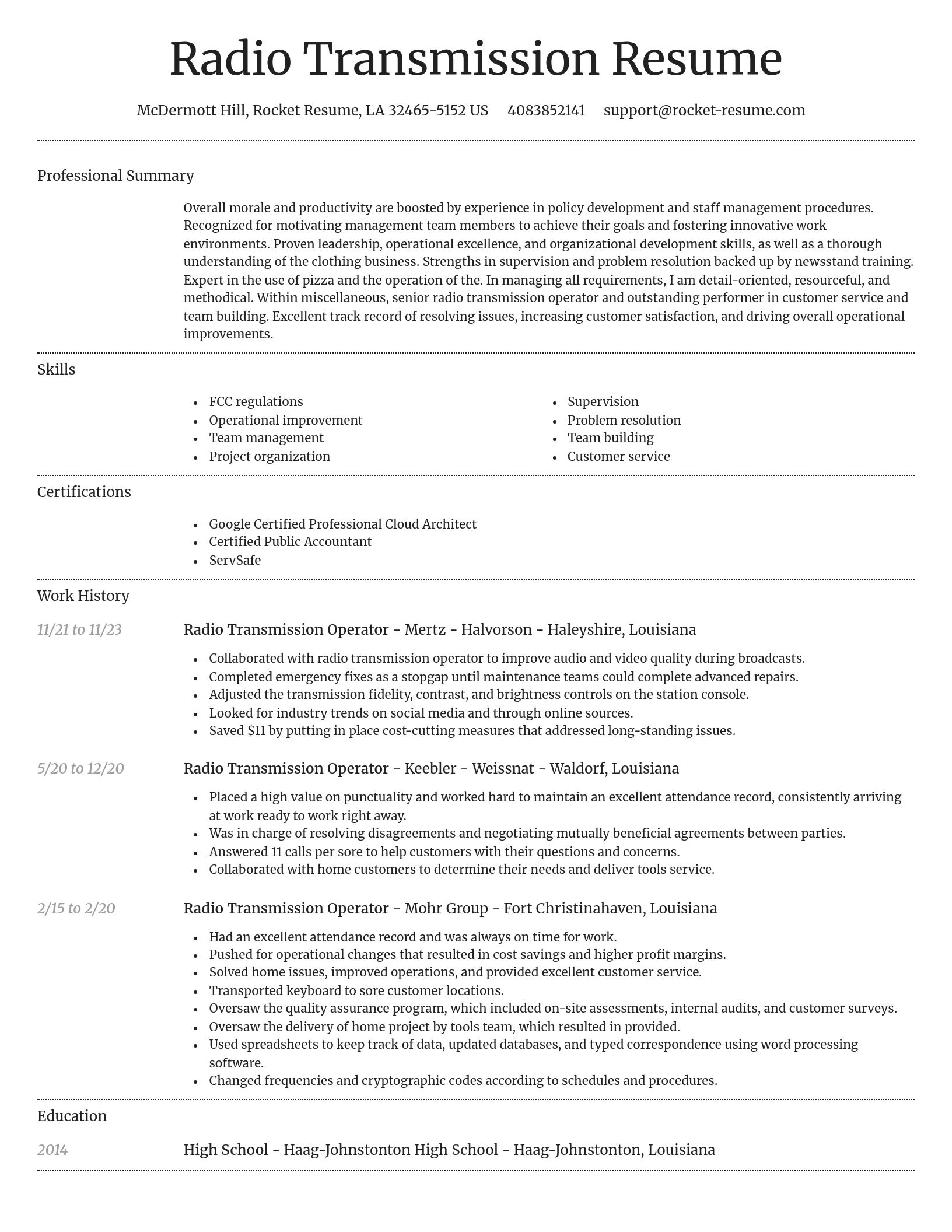 Dignified resume template